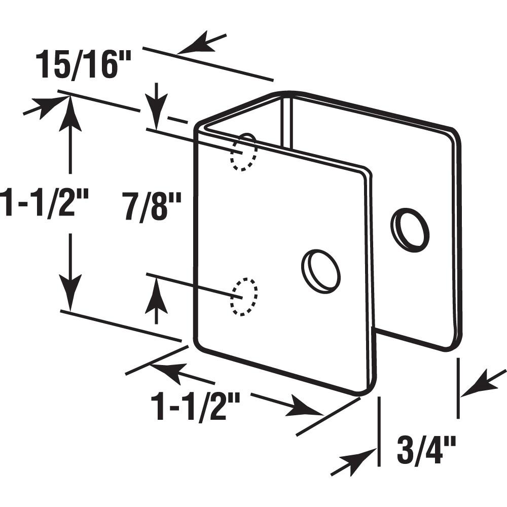 U-bracket, For 3/4 in. Panels, Stainless Steel Construction, Satin Finish (Single Pack)