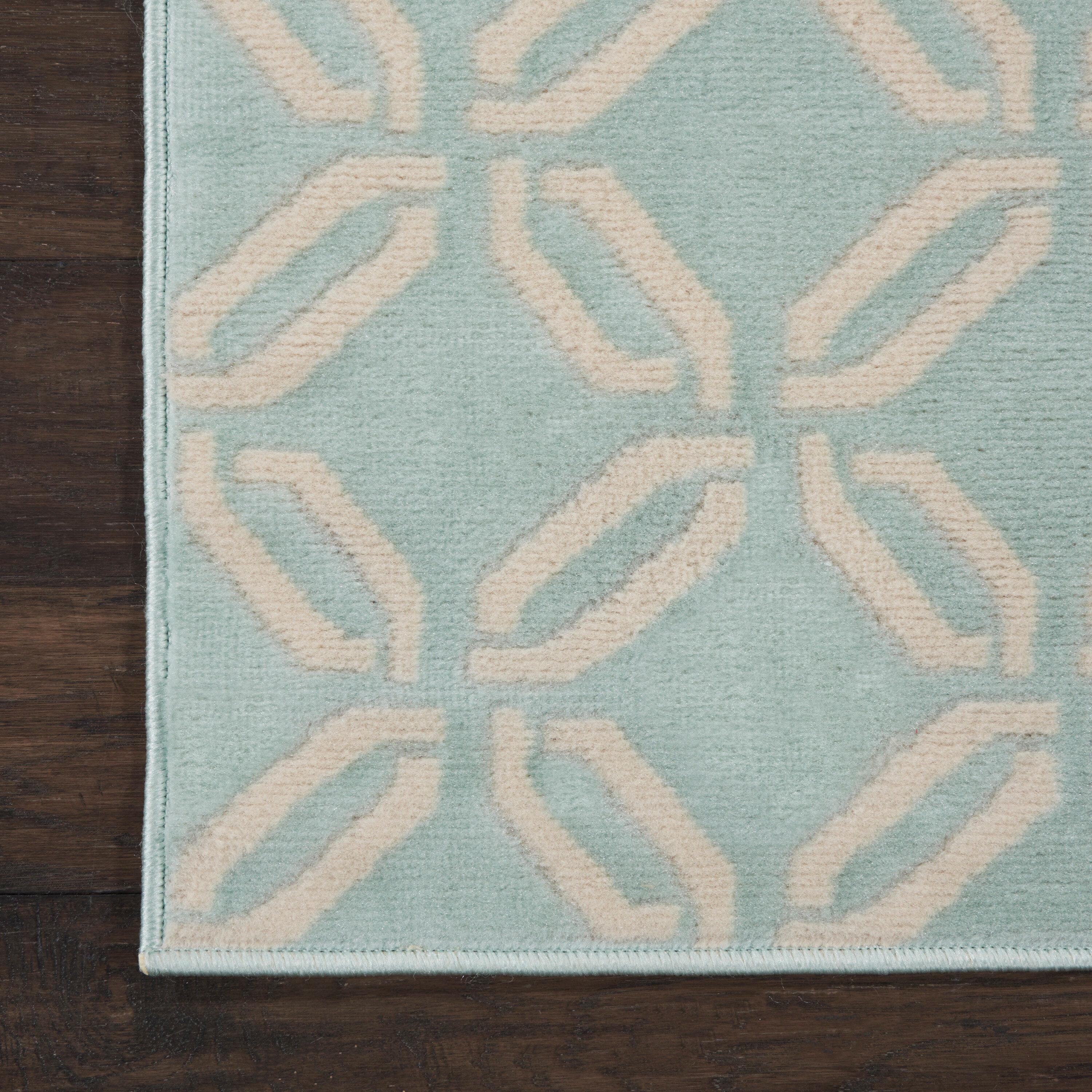 Nourison Jubilant 2 x 4 (ft) Loomed Polypropylene Green Rectangular Indoor Abstract Area rug
