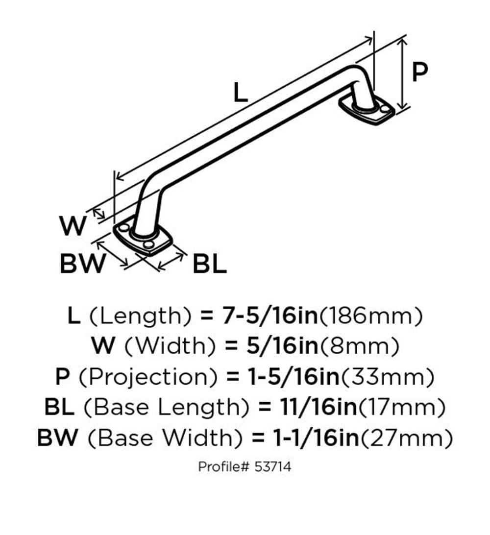 Satin Nickel 6-5/16 Inch Industrial Cabinet Pull