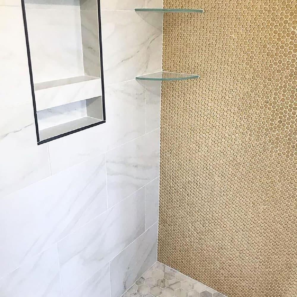 12.2" x 12.2" Glass Penny Round Mosaic Wall & Floor Tile