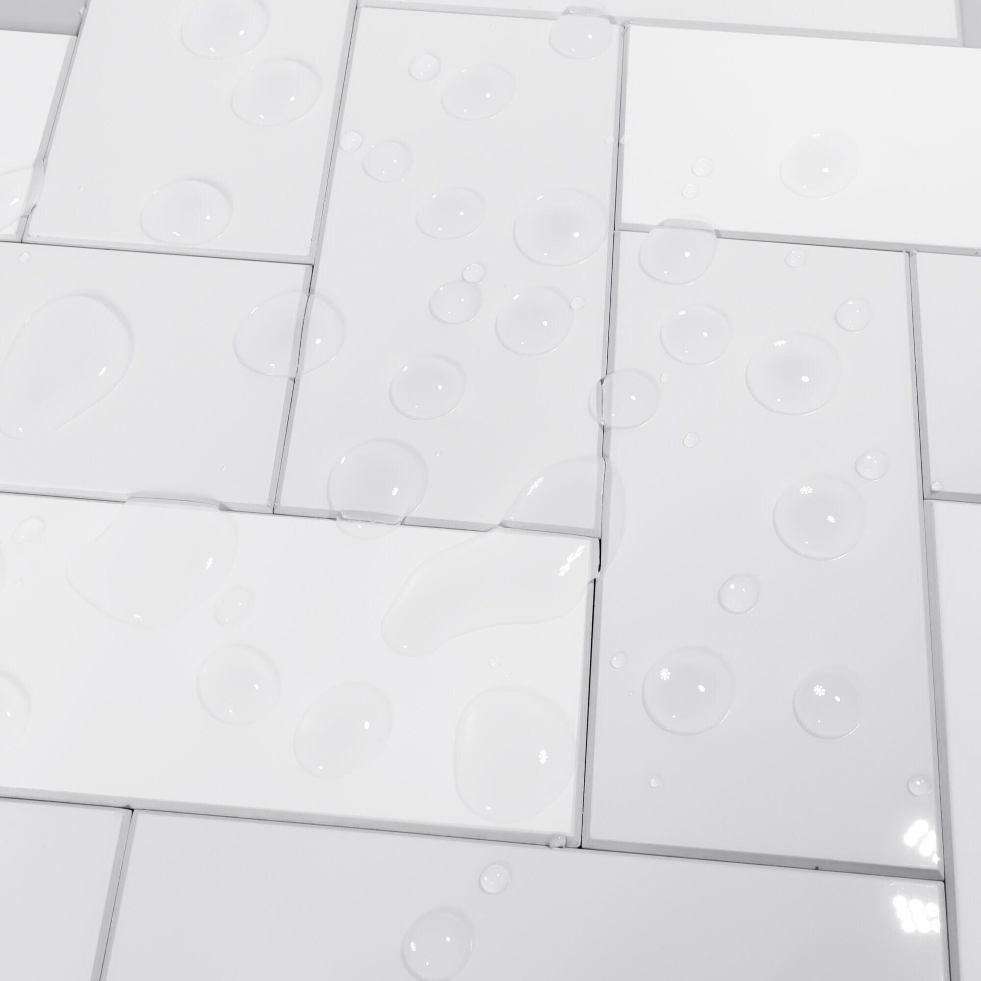 LuxySplash Drita 12-in x 18-in Ultra-Glossy Stone Composite Peel and Stick Wall Tile (3-sq. ft/ Carton)