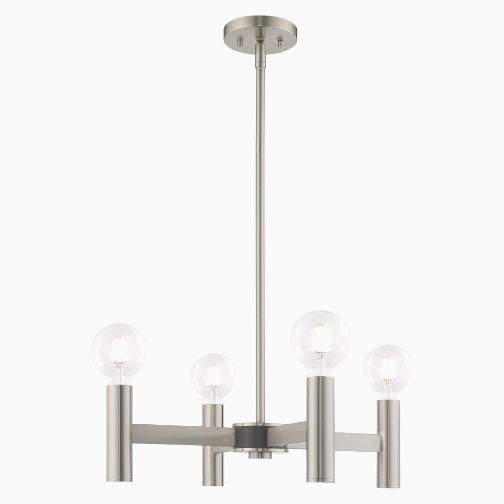Livex Lighting Copenhagen 4 - Light Chandelier in  Brushed Nickel