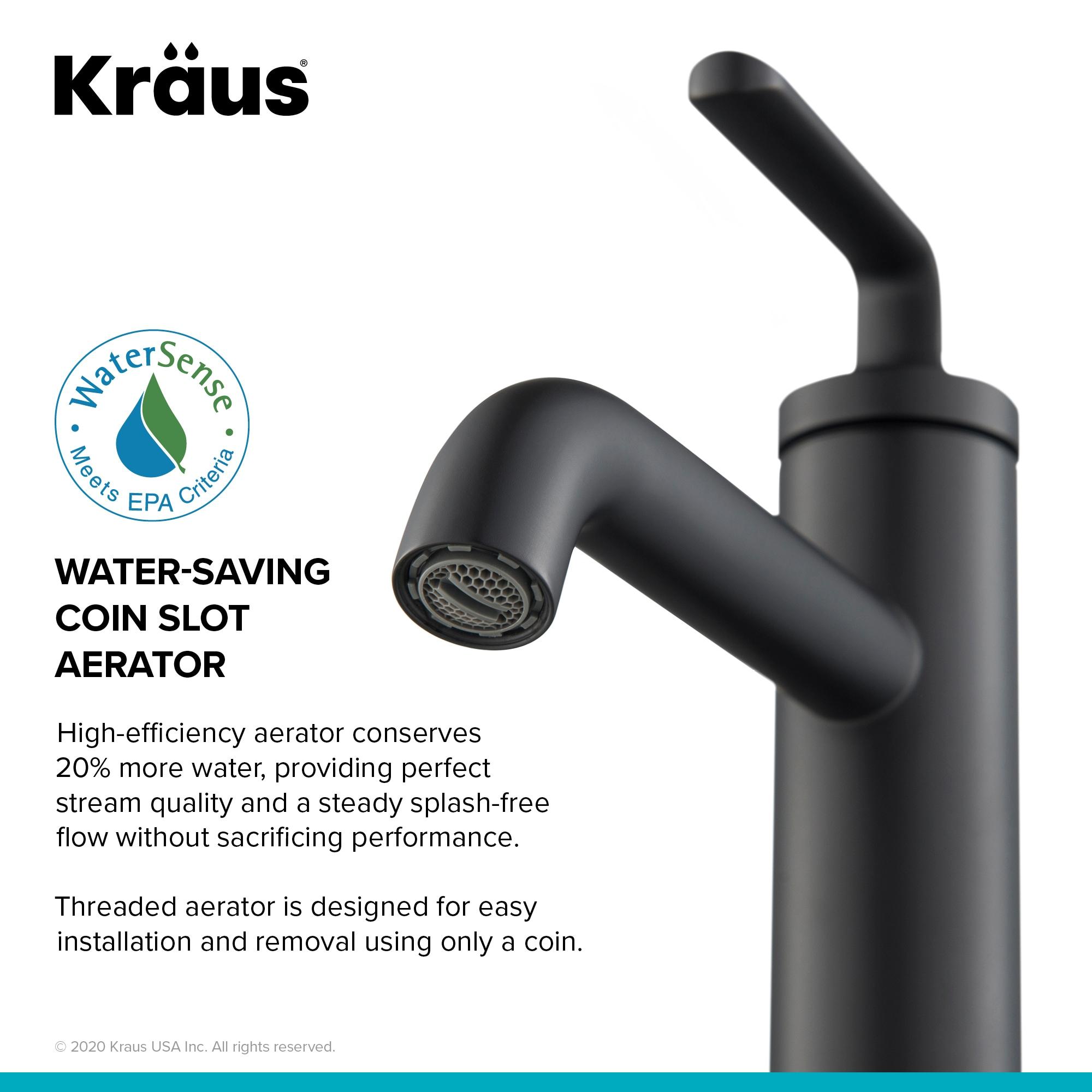 KRAUS Ramus Single Handle Bathroom Sink Faucet with Lift Rod Drain