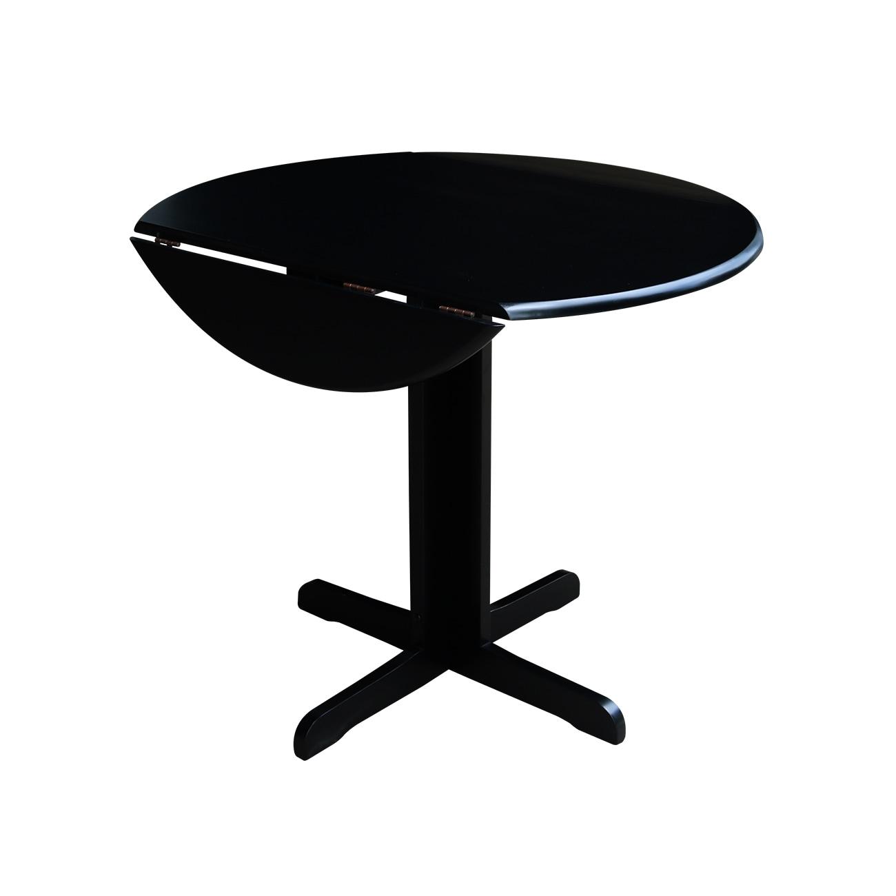 36" Dual Dining Drop Leaf Dining Table Black - International Concepts