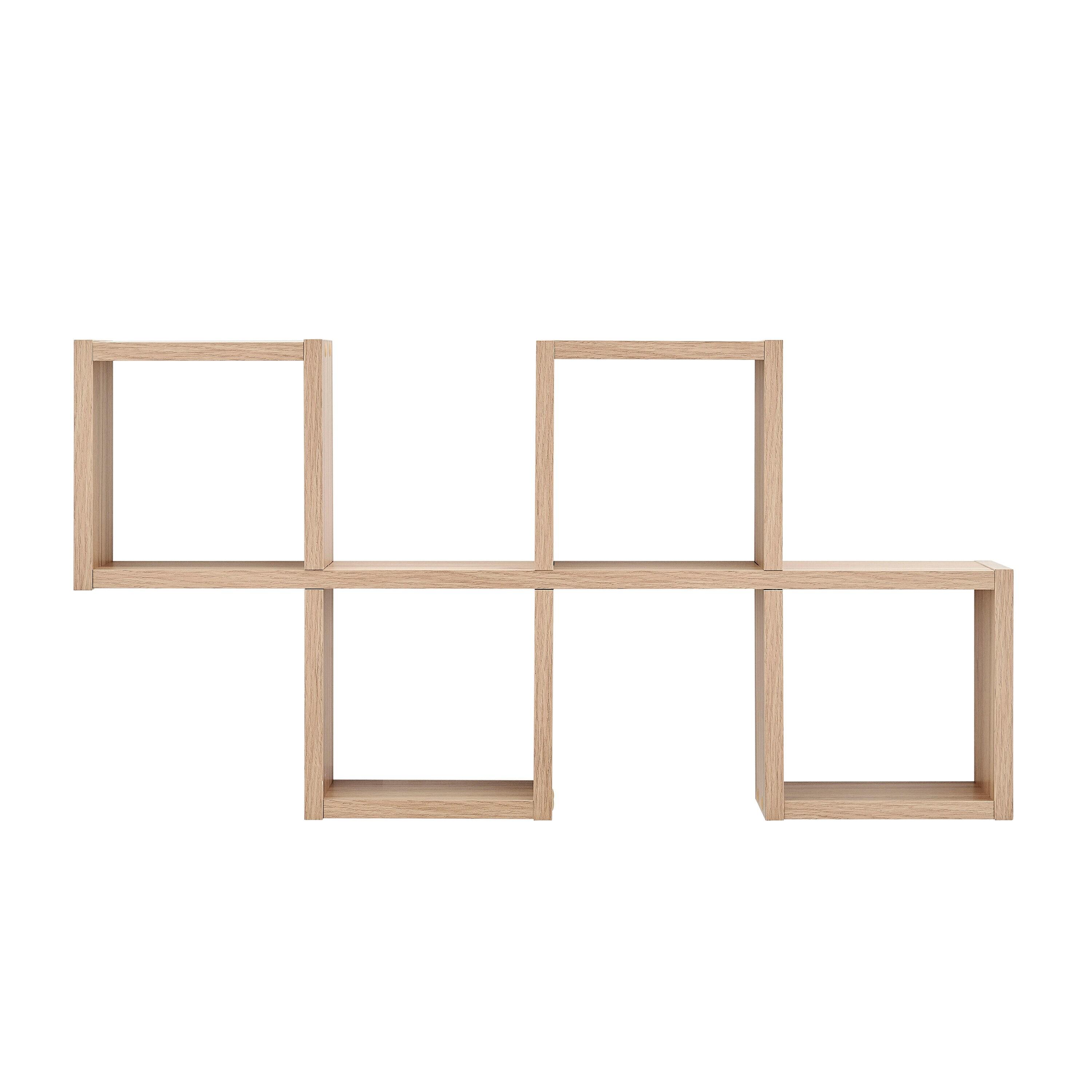 Danya B. 30" x 15.25" Cubby Chessboard Wall Shelf Chestnut - MDF, Contemporary Design, Interlocking