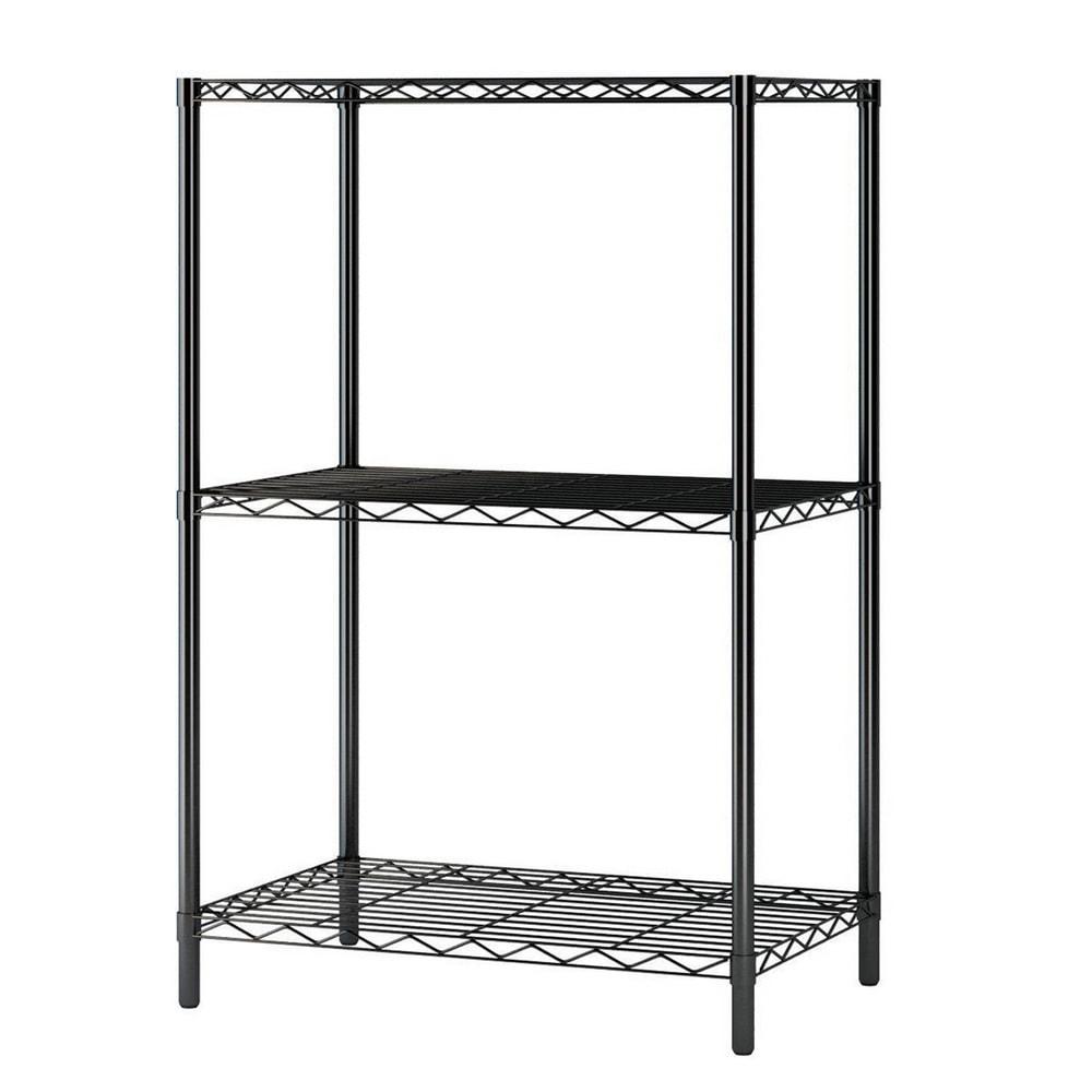 Ktaxon 3 Tier Storage Rack, Adjustable Kitchen Metal Wire Shelving Organizer Unit, 24'' L x 14'' W x 33.5'' H, Black