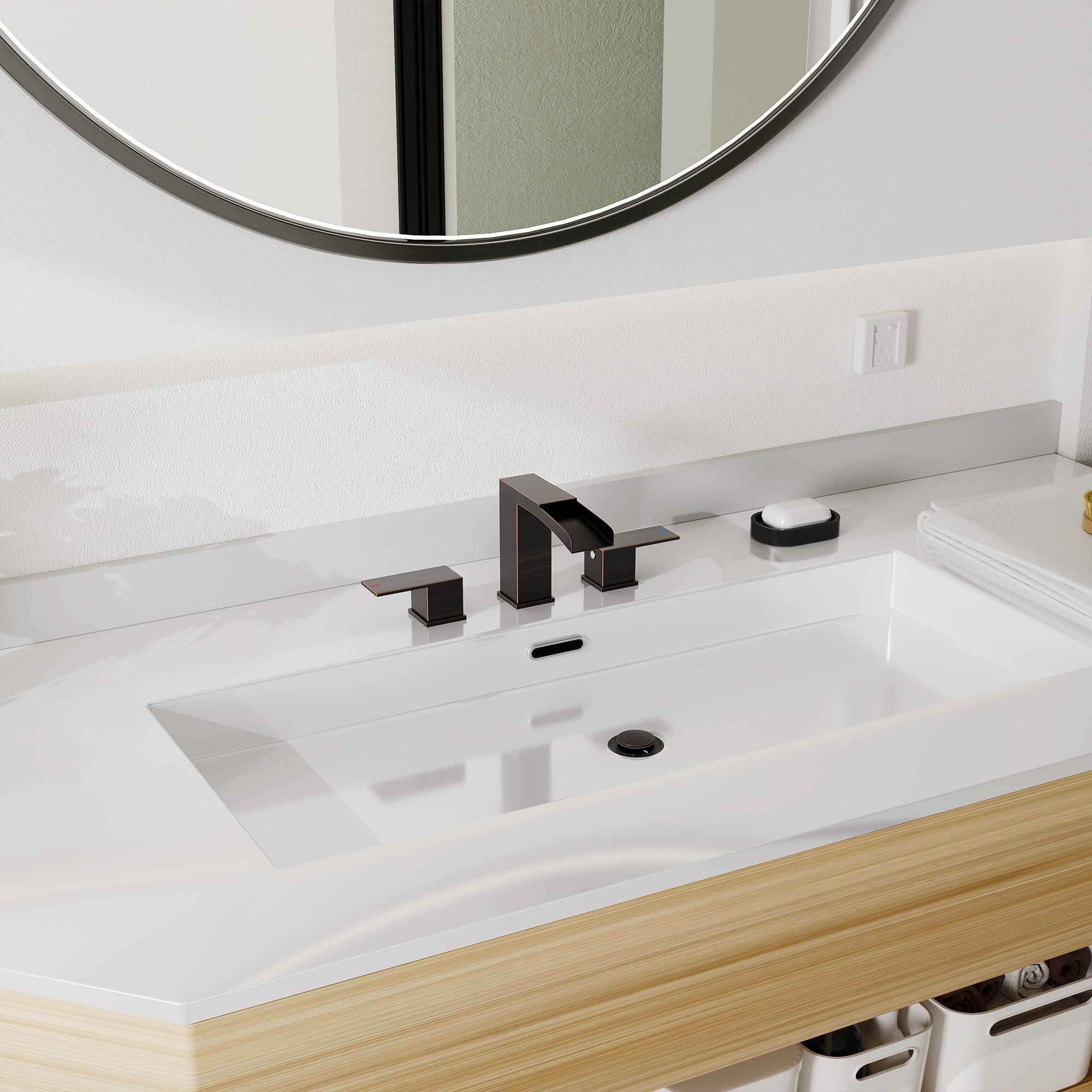 Widespread 2-handle Bathroom Faucet with Drain Assembly