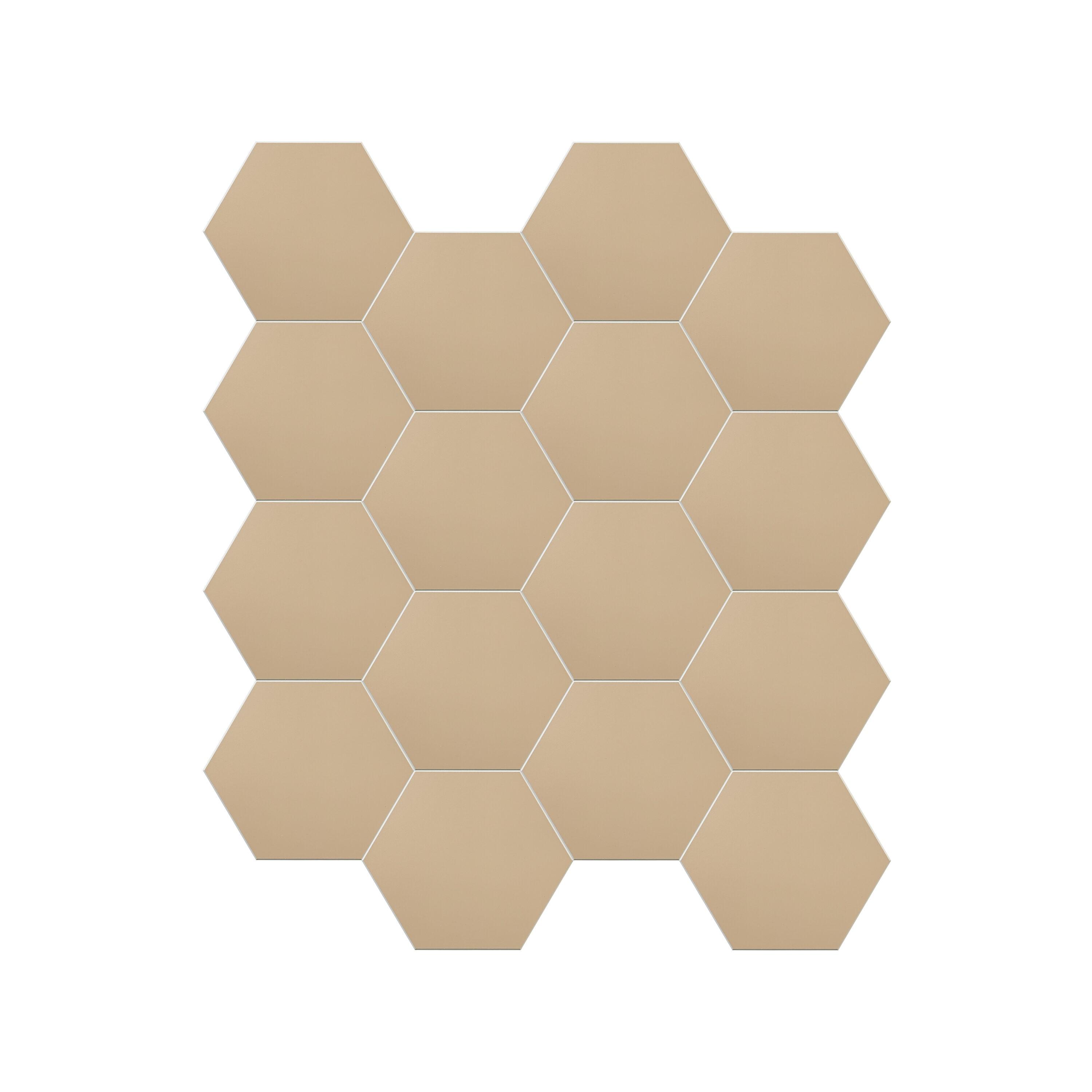 Bex 6" x 6.9" Hexagon Stone Composite Peel & Stick Wall Tile