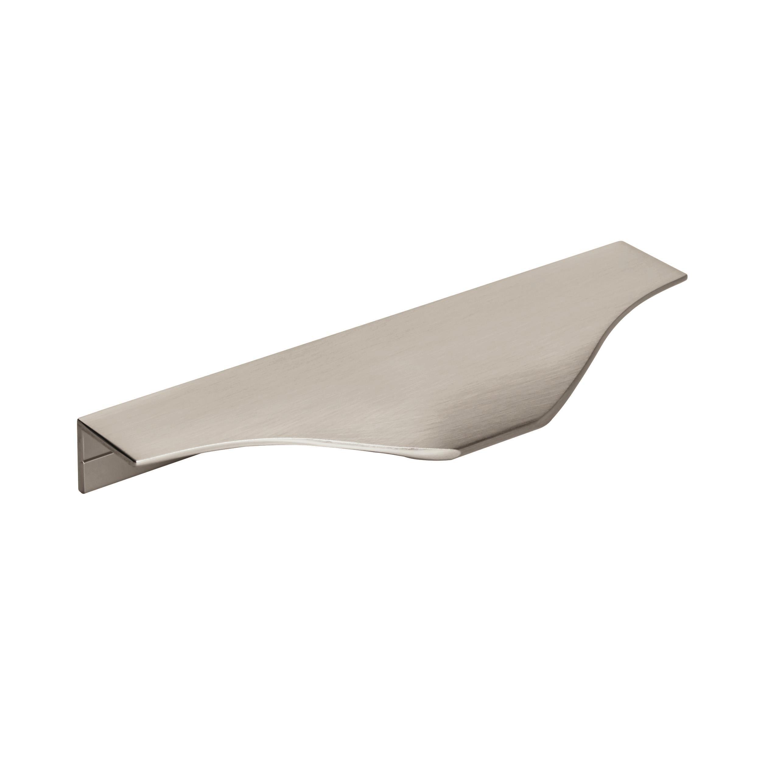 Brushed Nickel Modern Cabinet Edge Pull with Mounting Hardware