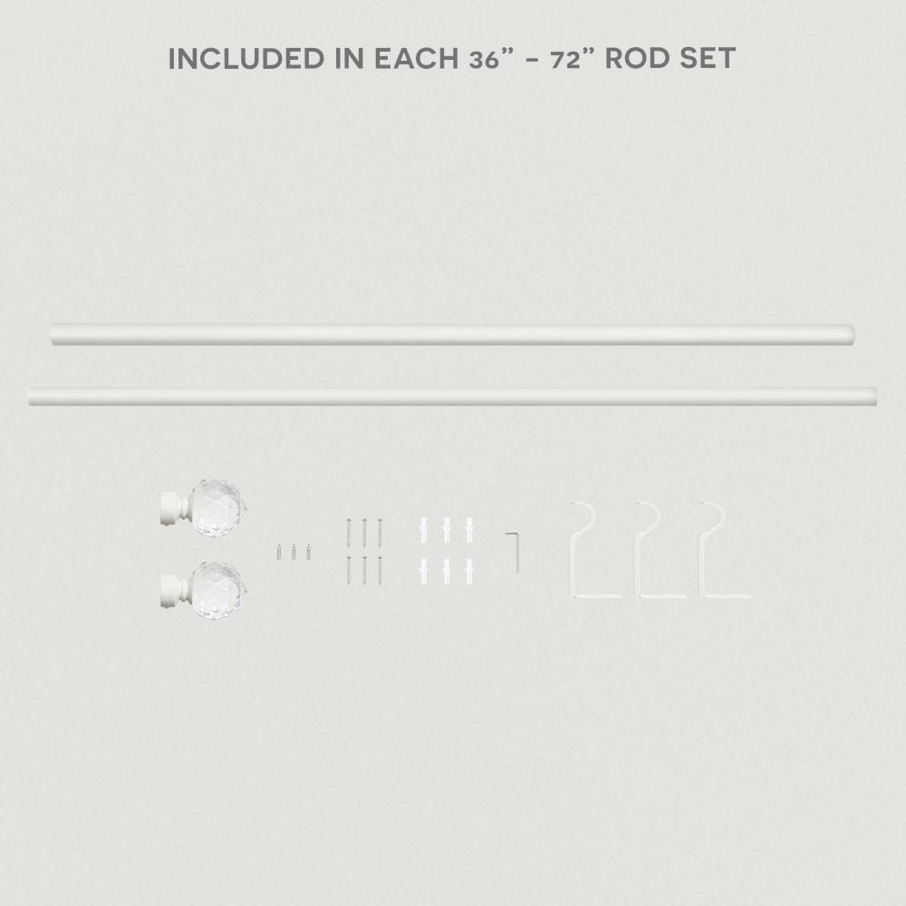 Amalgamated Textiles EXCLUSIVE HOME Crystal Ball 1" Curtain Rod and Finial Set