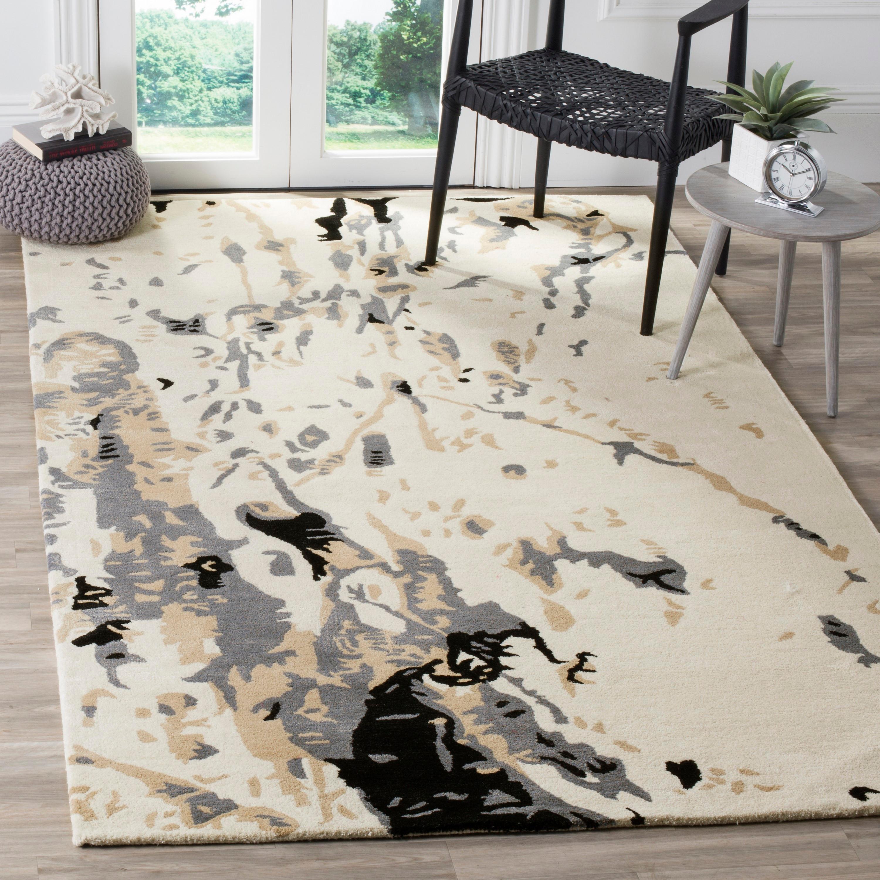 Bella BEL117 Hand Tufted Accent Rug - Ivory/Grey - 2'x3' - Safavieh.
