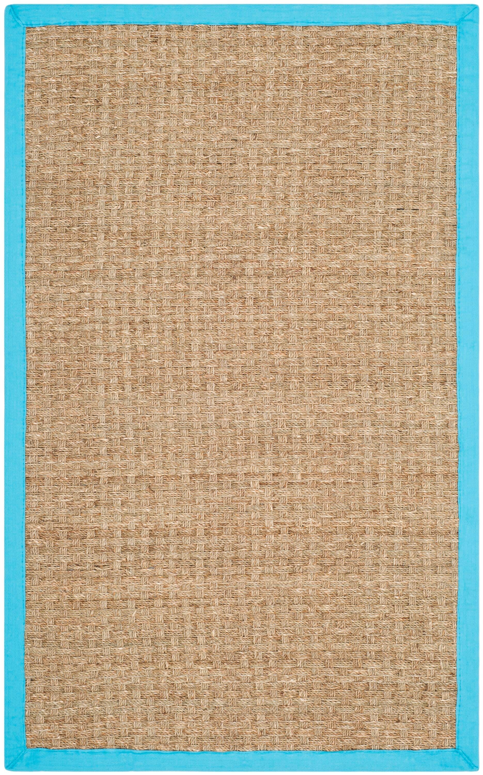 Natural Fiber NF114 Power Loomed Indoor Accent Rug - Natural/Turquoise - 3'x5' - Safavieh.