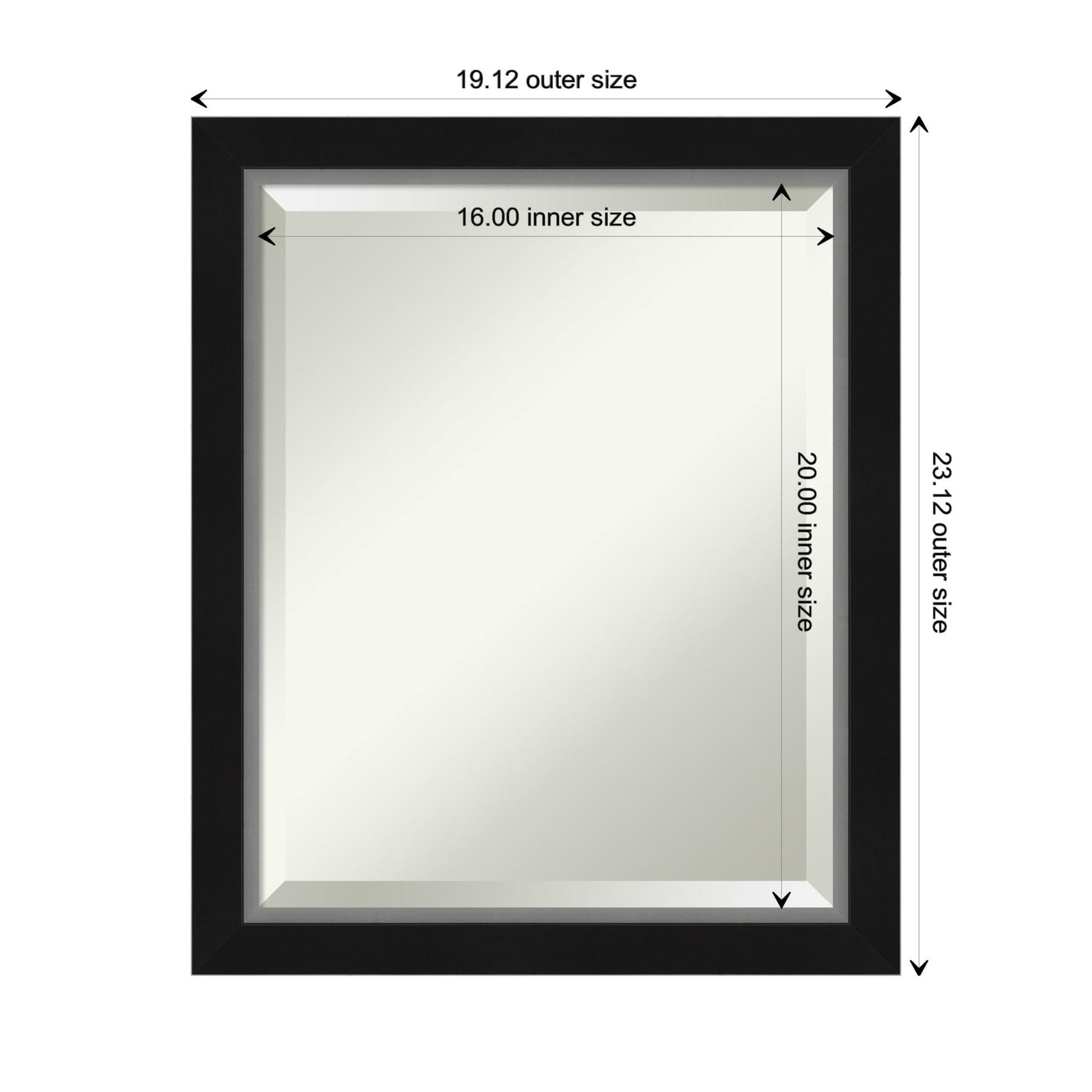 Amanti Art Eva Black Silver Narrow Framed Wall Mirror - 19.12 x 23.12 in