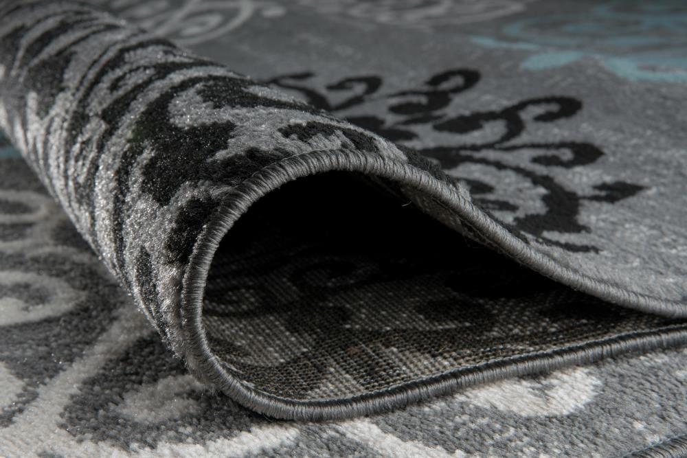 World Rug Gallery Floral Gray 2' x 10' Runner Rug