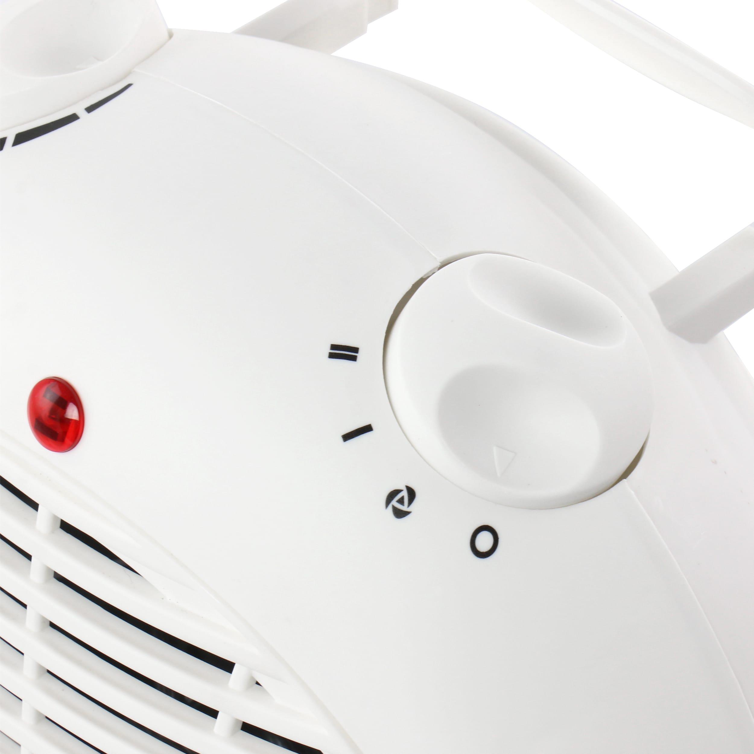 Vie Air 1500W Portable 2-Settings White Fan Heater with Adjustable Thermostat