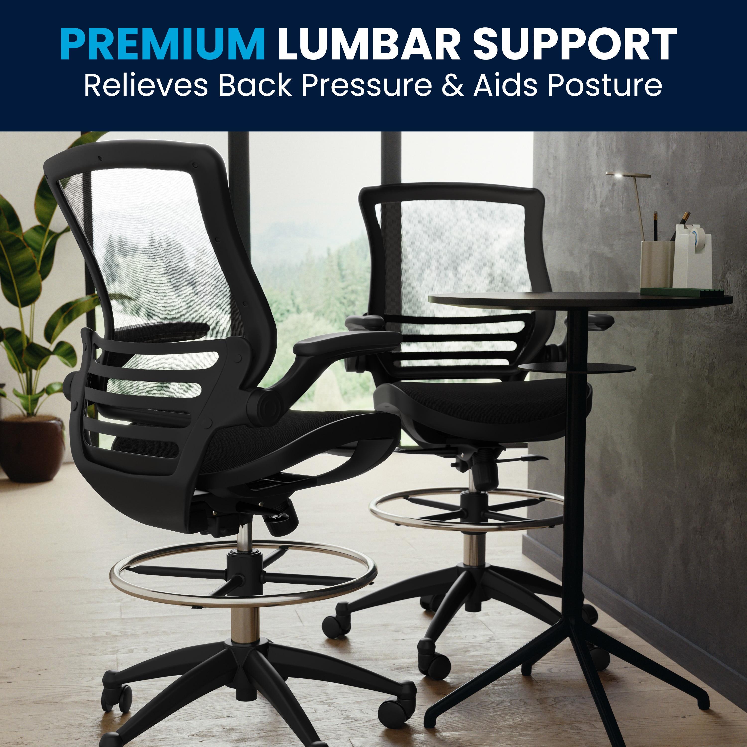 Flash Furniture Mignone Mid-Back Transparent Mesh Office Chair with Flip-Up Arms by Flash Furniture
