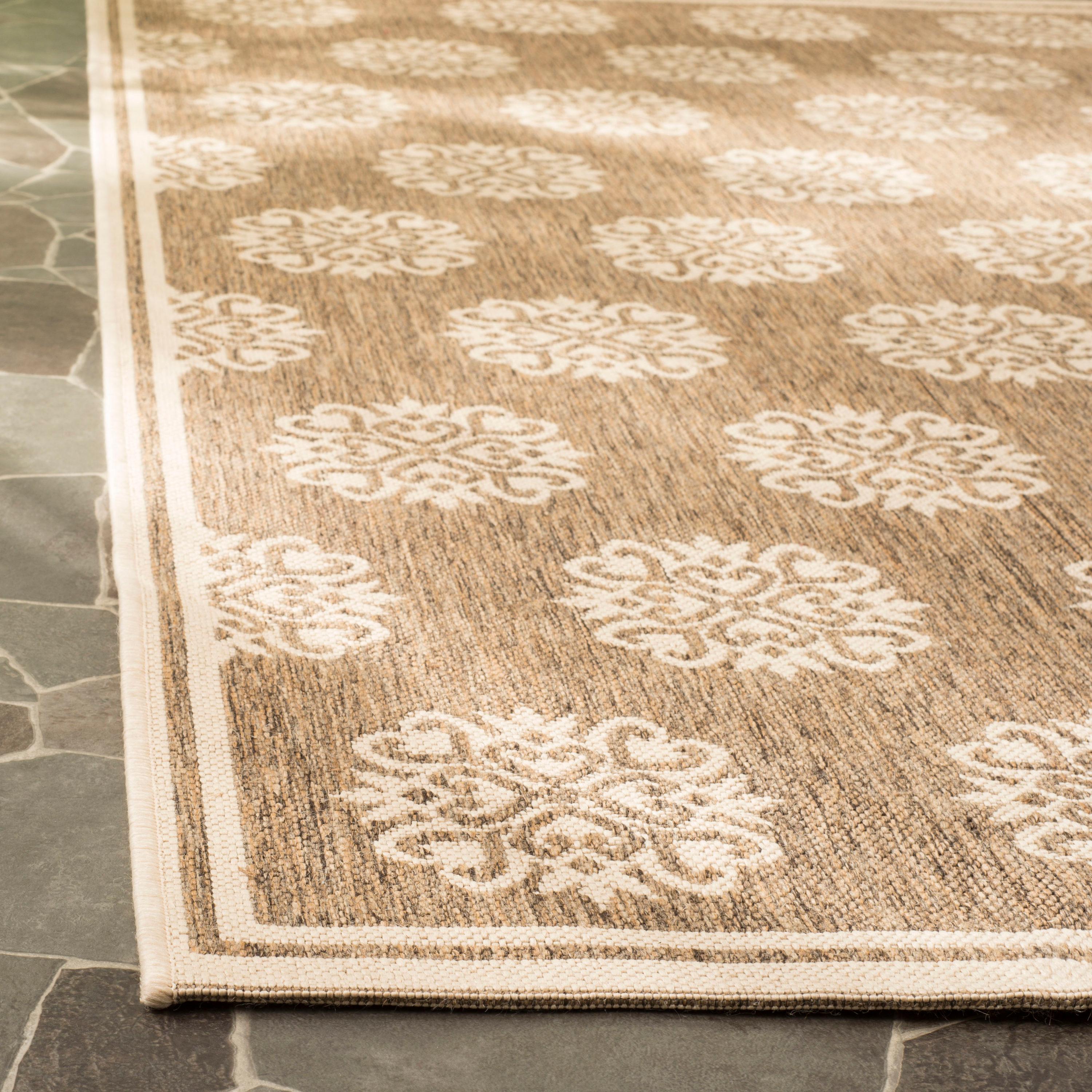 Beach House BHS181 Power Loomed Indoor/Outdoor Area Rug - Beige/Cream - 6'7"x9'2" - Safavieh