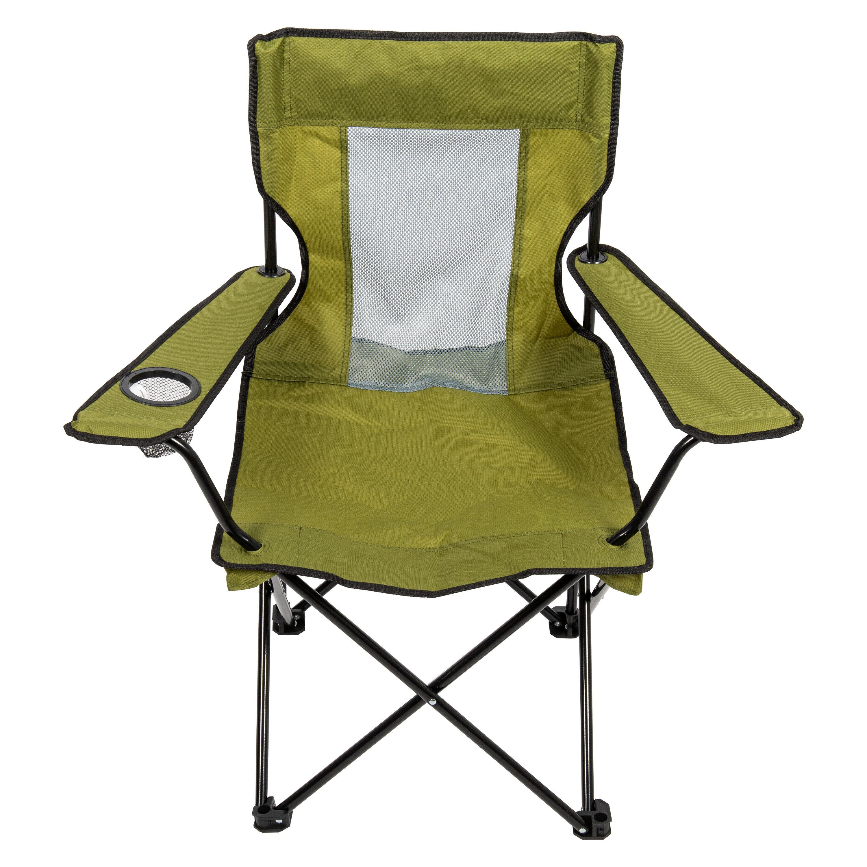 Camp & Go Mesh Back Foldable Camping Chair, Green