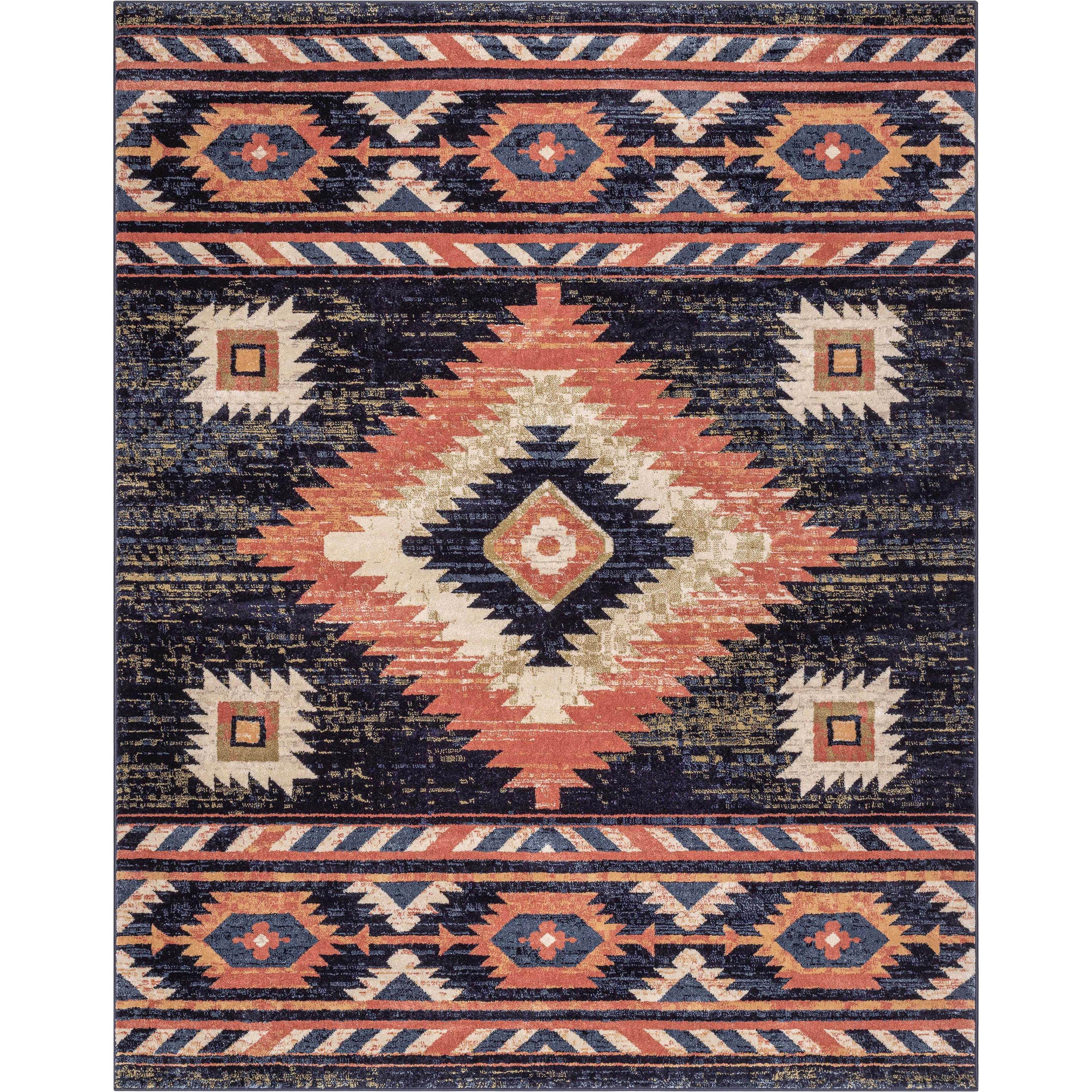 Lorelee Moroccan Southwestern Blue Beige Area Rug