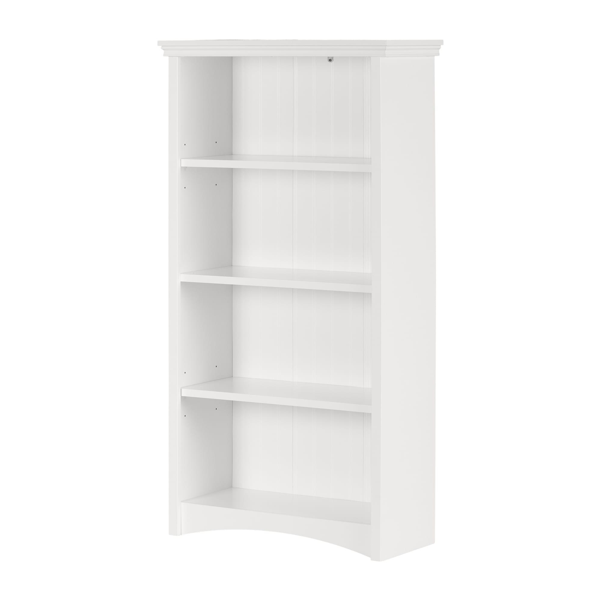 57.75" Gascony 4 Shelf Bookcase White - South Shore: Laminated, Adjustable, Anti-Tip