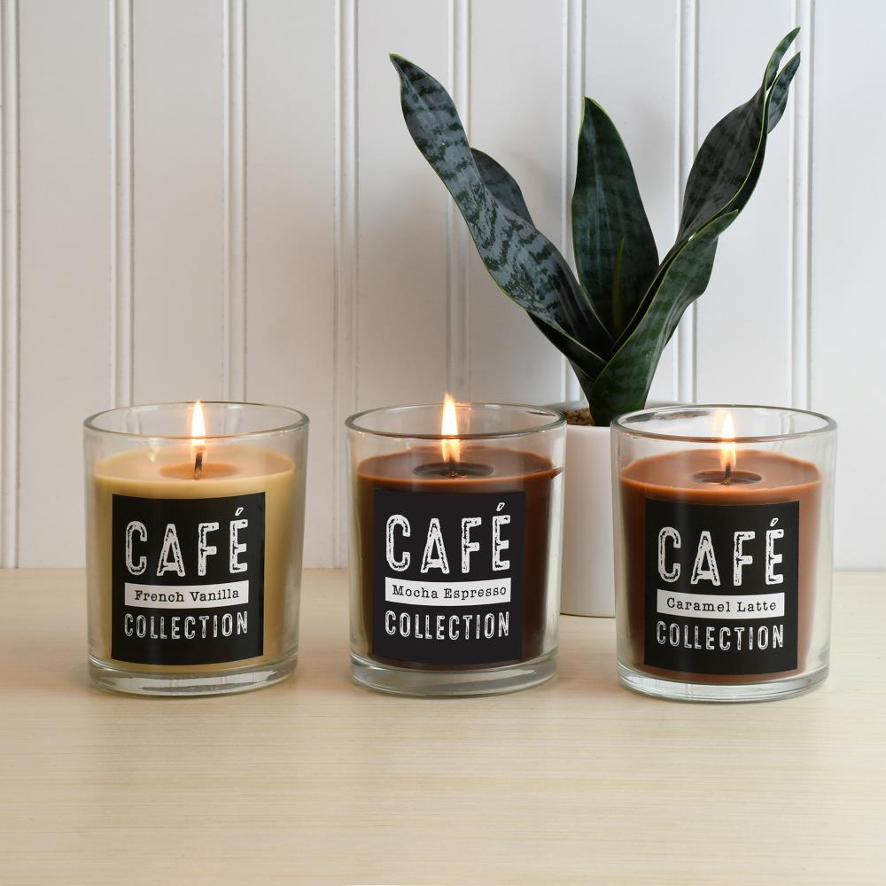 LumaBase Scented Coffee Collection Wax Candles - Set of 3 | Aromatic Home Fragrance