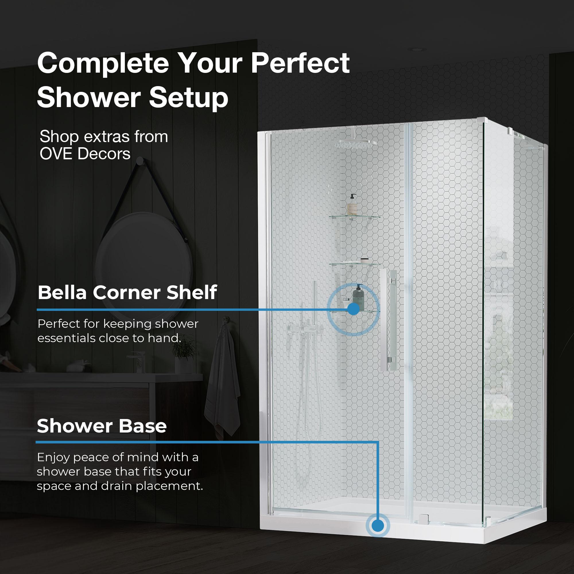 OVE Decors Pasadena 37 3/8 To 39 3/8 In. W X 72 In. H Alcove Frameless Pivot Shower Door In , 2025