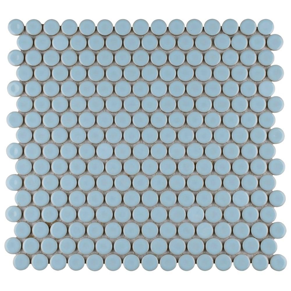 Merola Tile Hudson Penny Round 11-7/8 " x 12-5/8 " Porcelain Mosaic Floor and Wall Tile