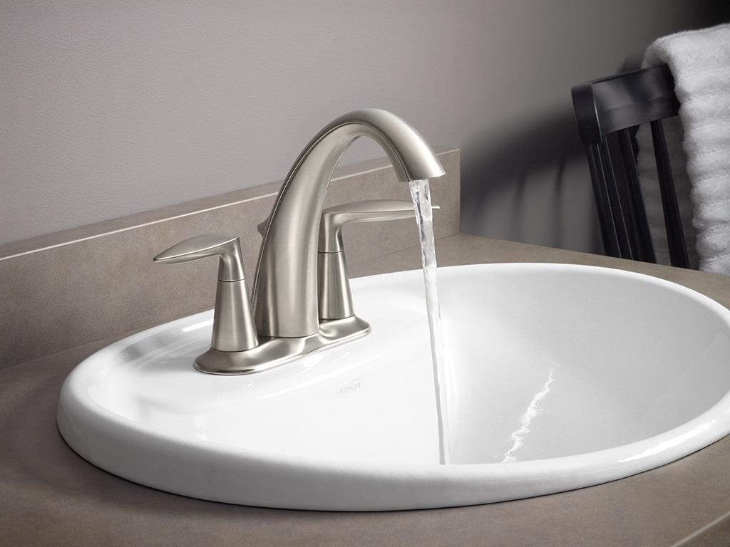 Kohler Alteo® Centerset 4" Bathroom Faucet with Pop-Up Drain Assembly, 2-Handle Bathroom Sink Faucet, 1.2 gpm