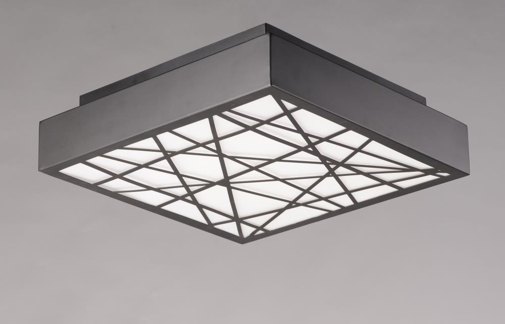 Et2 E20645-61 Intersect 16" Wide Integrated Led Flush Mount Square Ceiling Fixture - Black