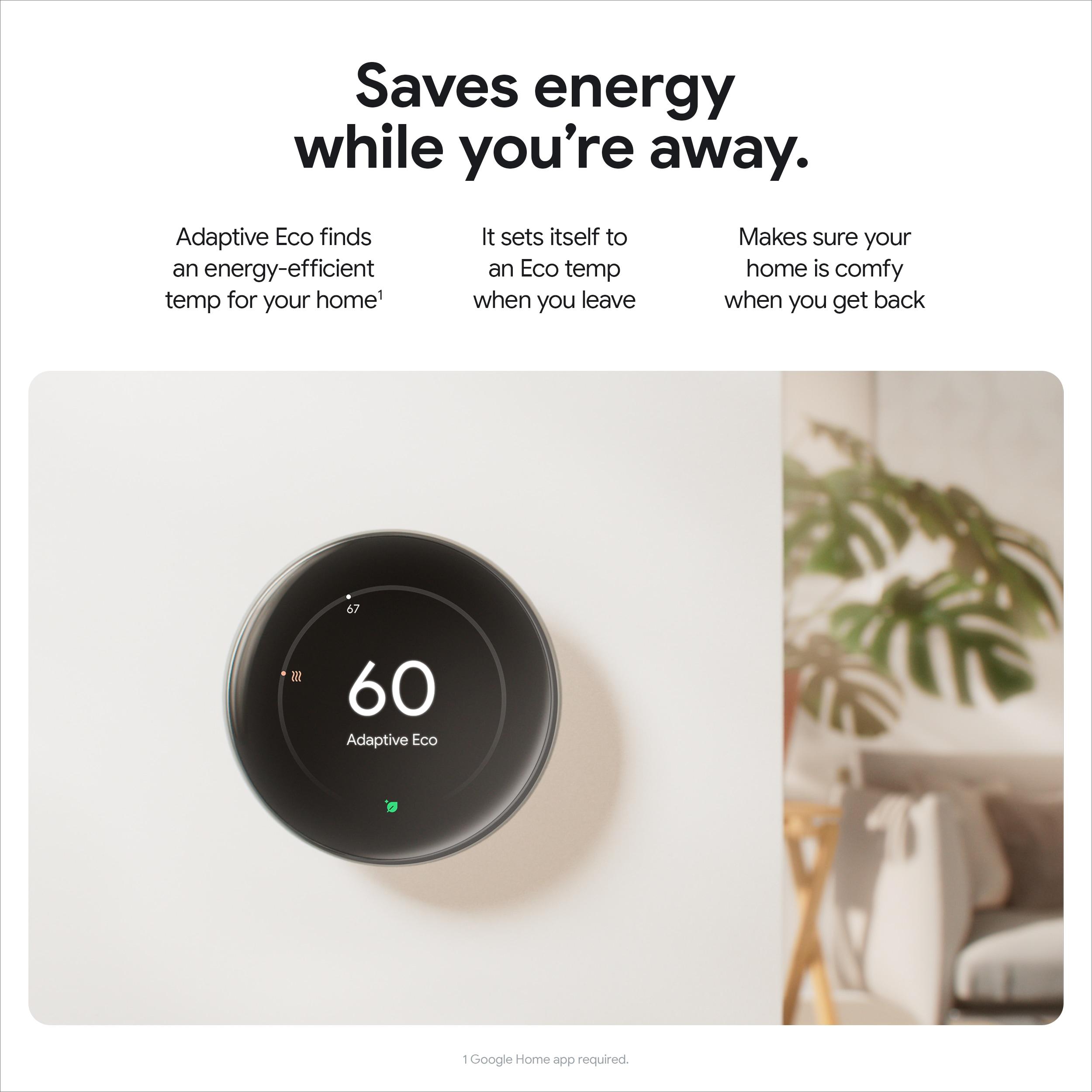 Google Nest Learning Thermostat (4th Gen) with Nest Temperature Sensor (2nd Gen) - Silver: Wi-Fi, Energy Star Certified
