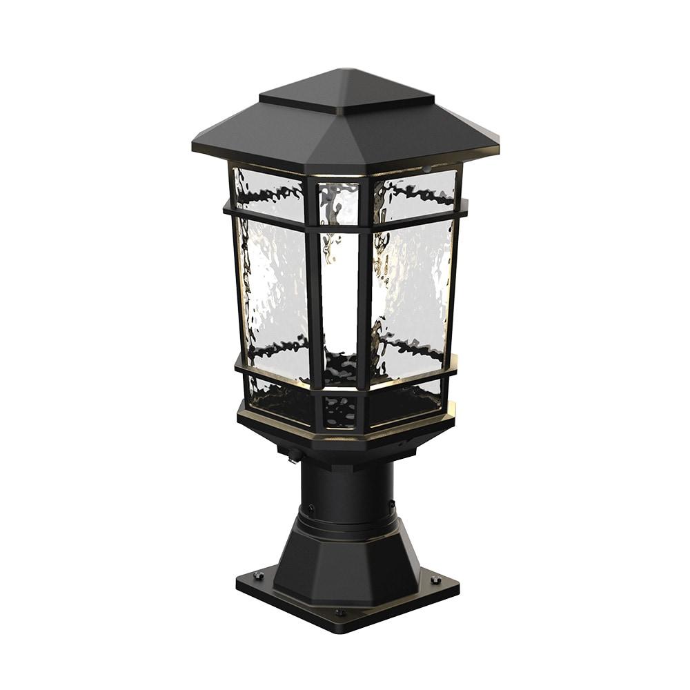 KODA Williams 18.6-in Black Craftsman Outdoor Pier mount with Dusk-to Dawn Sensor Photocell Sensor