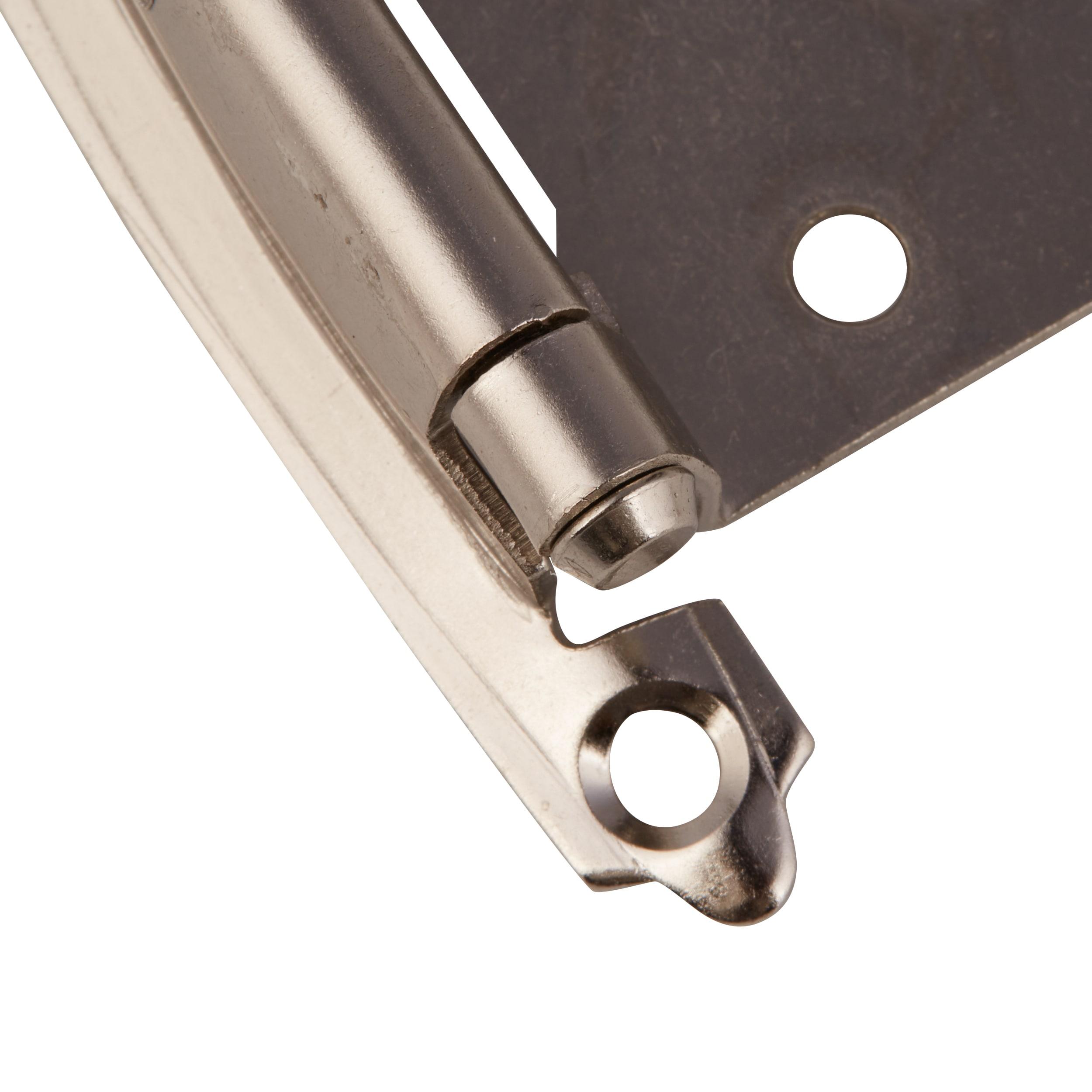 RELIABILT 200-Degree Adjustable Overlay Overlay Surface Self-Closing Satin nickel Cabinet Hinge , 5 Pairs ( 10 -Pieces)