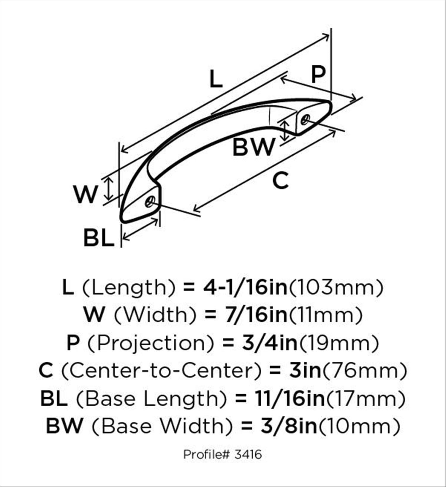 Allison 3" Center to Center Arch Pull