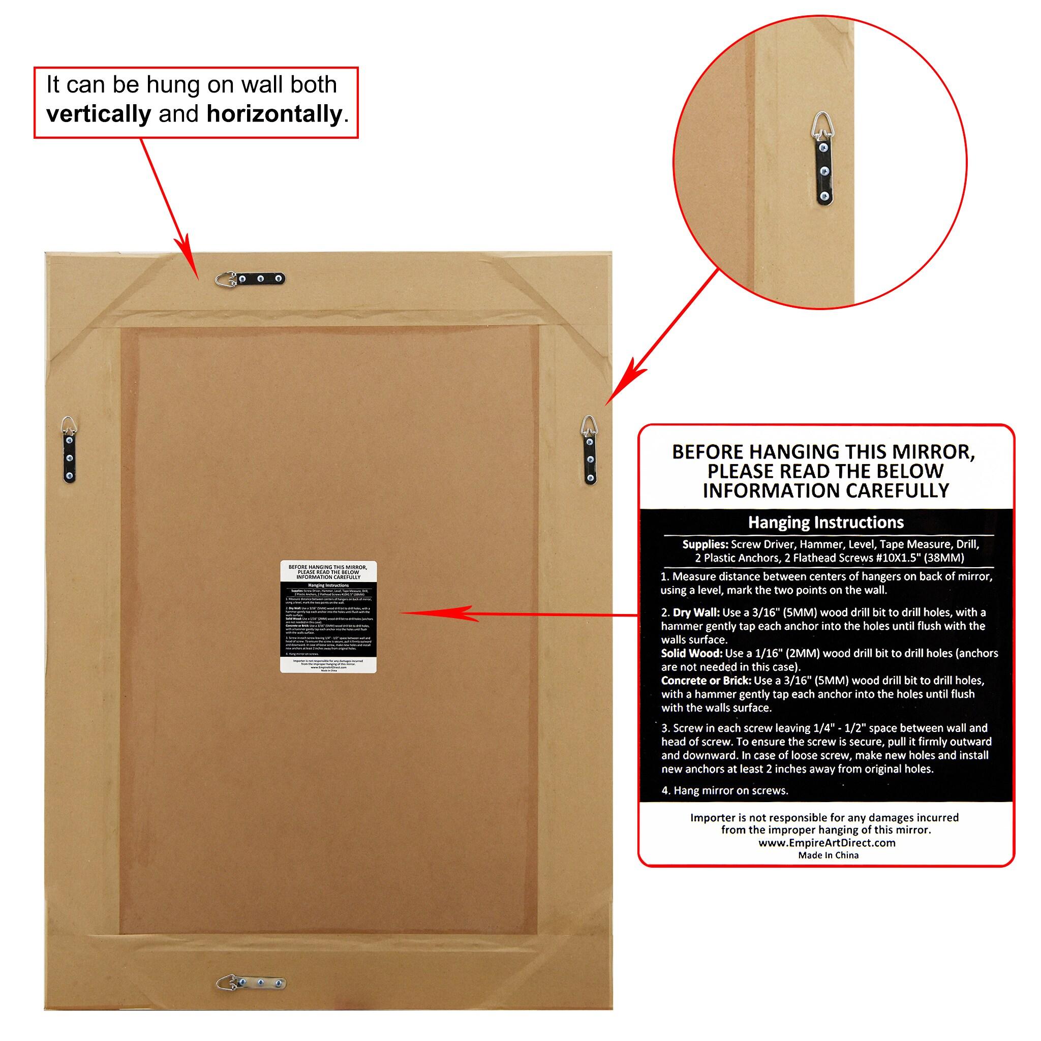 Empire Art Direct  Champagne Beed Beveled Rectangle Wall Mirror