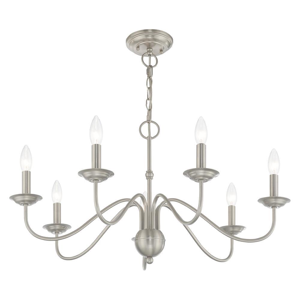 Elegant Windsor Brushed Nickel 7-Light Plug-in Chandelier