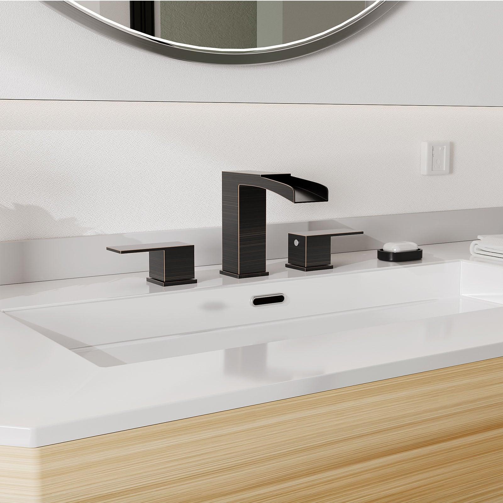 Widespread 2-handle Bathroom Faucet with Drain Assembly