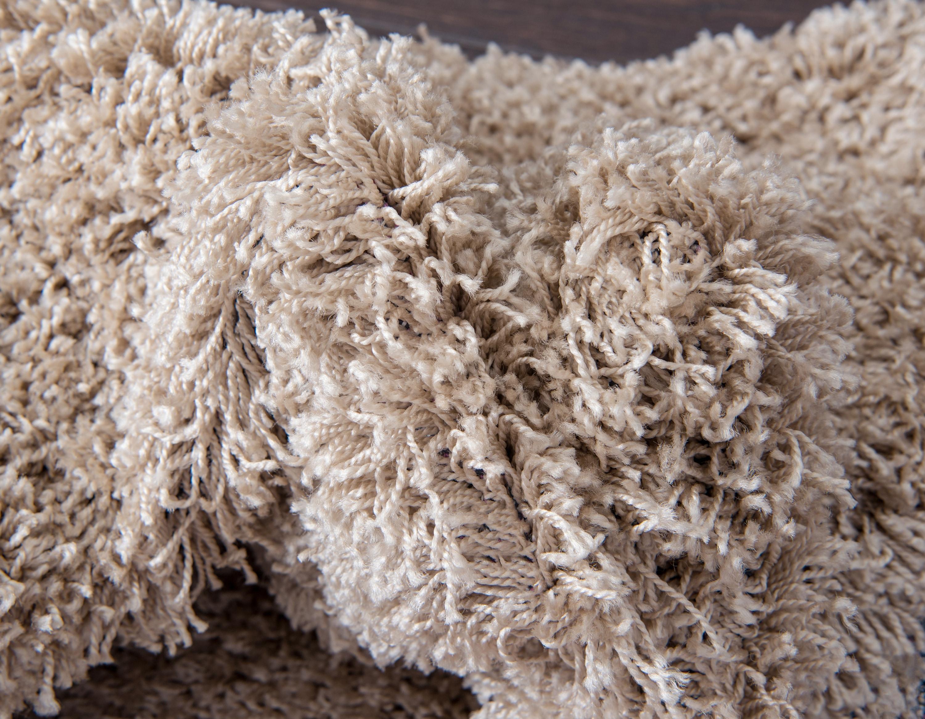 Unique Loom 4' 1 x 6' 1 Solid Shag Taupe Area Rug