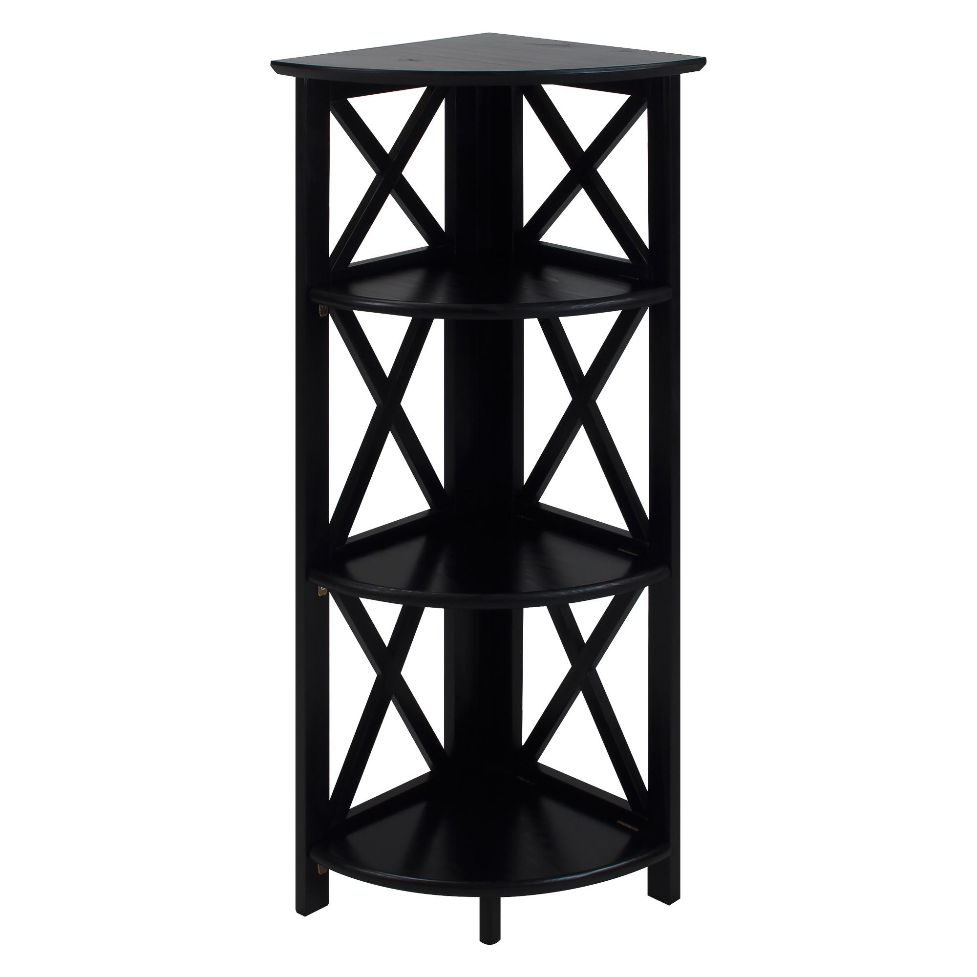 Casual Home Montego 3 Shelf Corner Folding Bookcase with Mantel Top