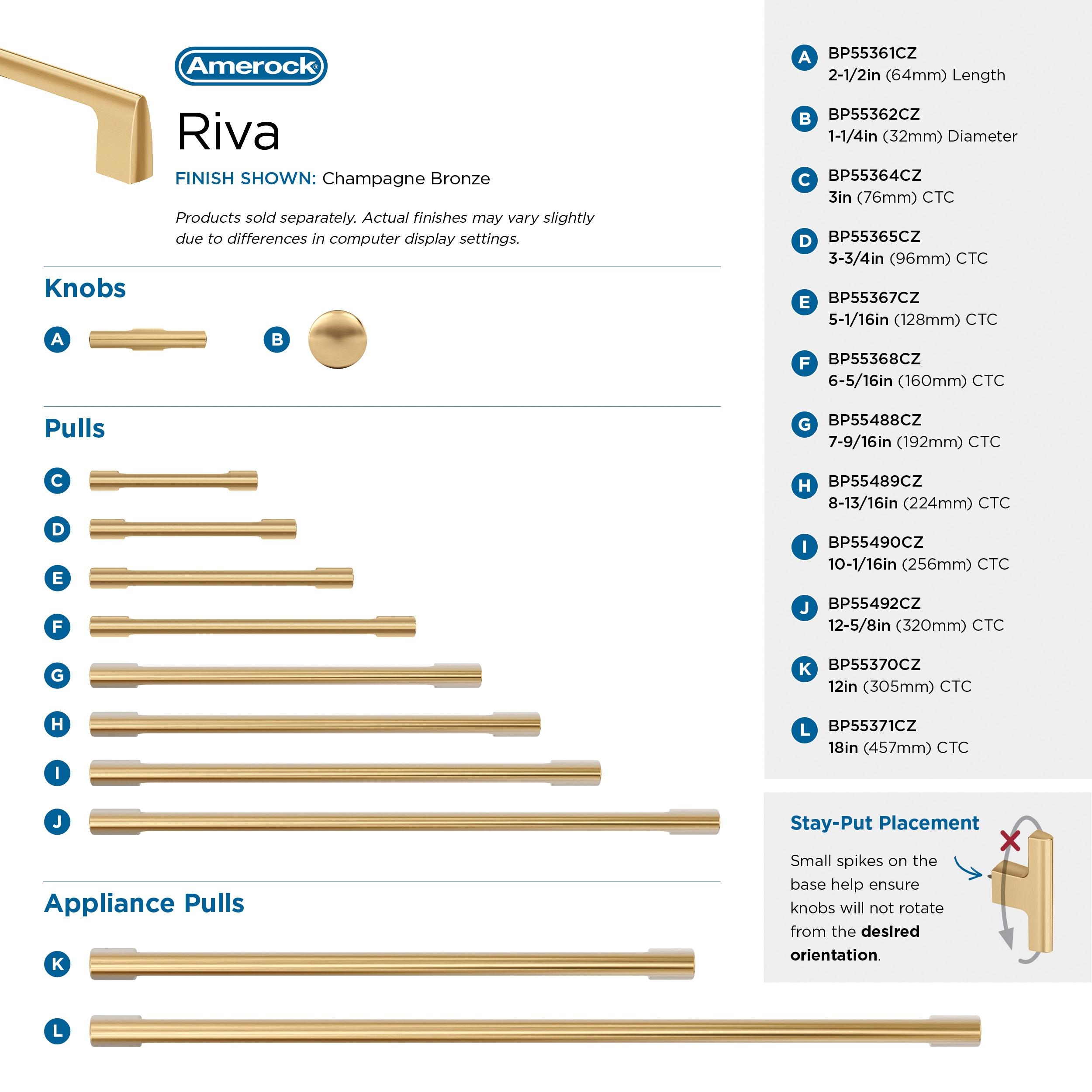 Riva 12-5/8 inch (320mm) Center-to-Center