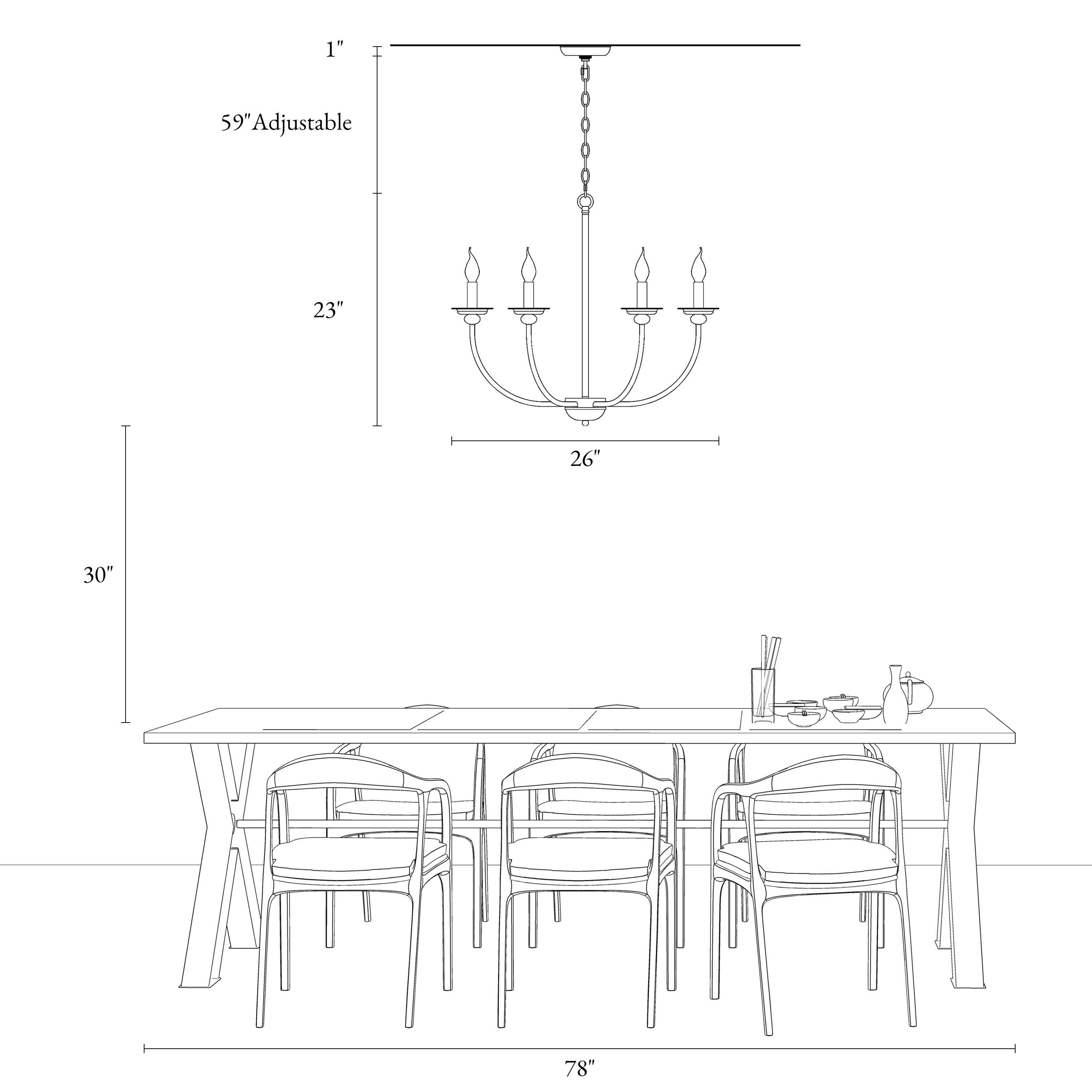 LNC 6-Light Modern/Contemporary Matte Black Large Candle Chandelier