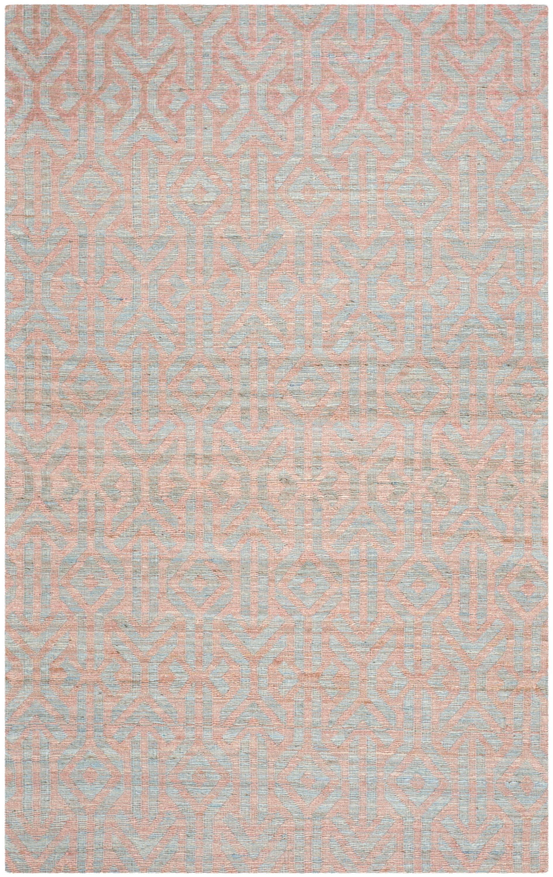 Cape Cod CAP414 Hand Woven Area Rug - Blue/Rust - 5'x8' - Safavieh.