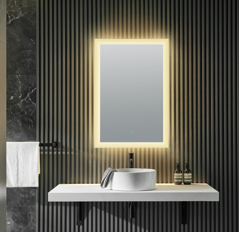 ANZZI Olympus Frameless LED Bathroom Mirror in Silver | 36 in. H x 24 in. W