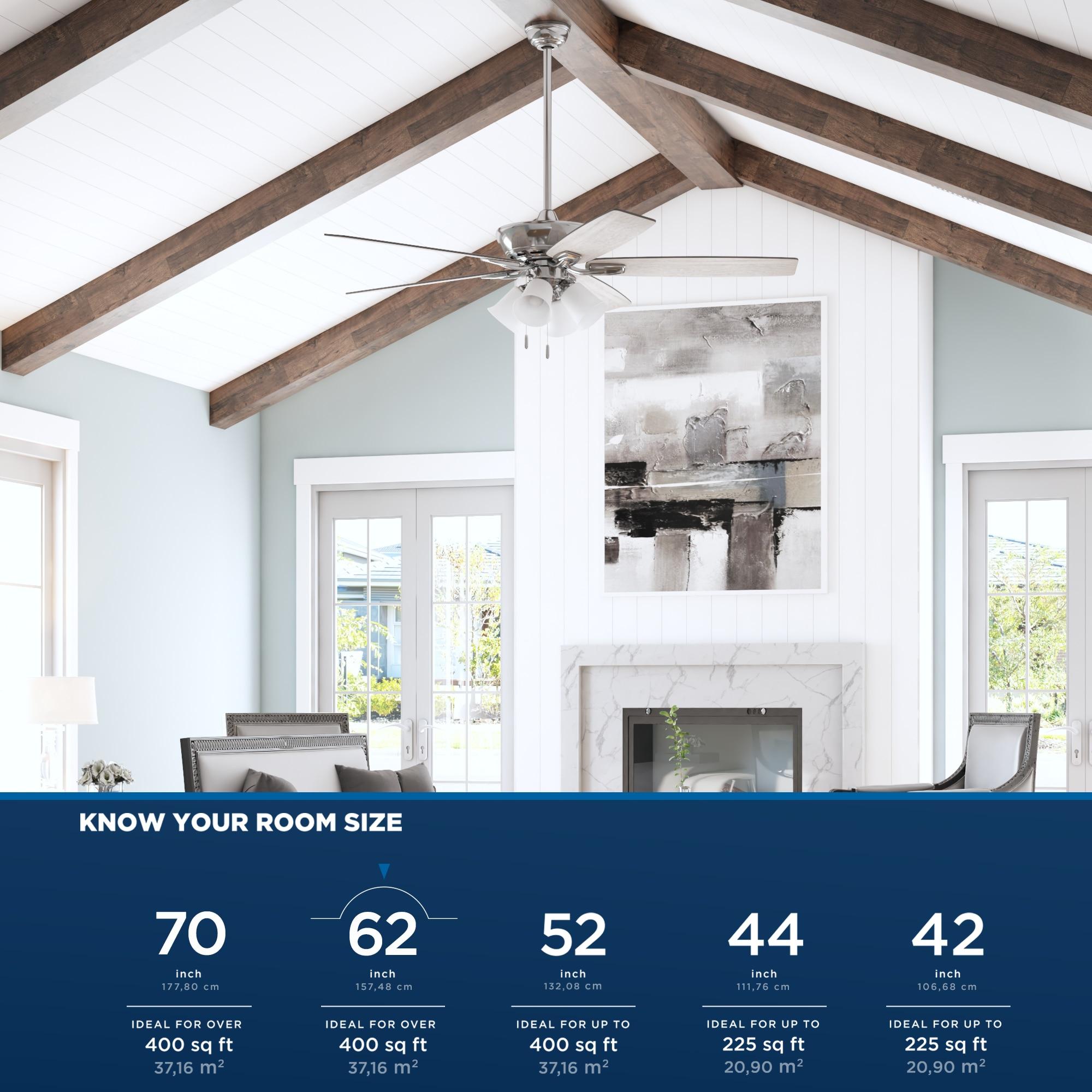 Harbor Breeze Macon Bay 62-Inches Brushed Nickel with Driftwood/Toffee Blades Indoor Downrod mount Standard Ceiling Fan With Light ( 5 -Blade)