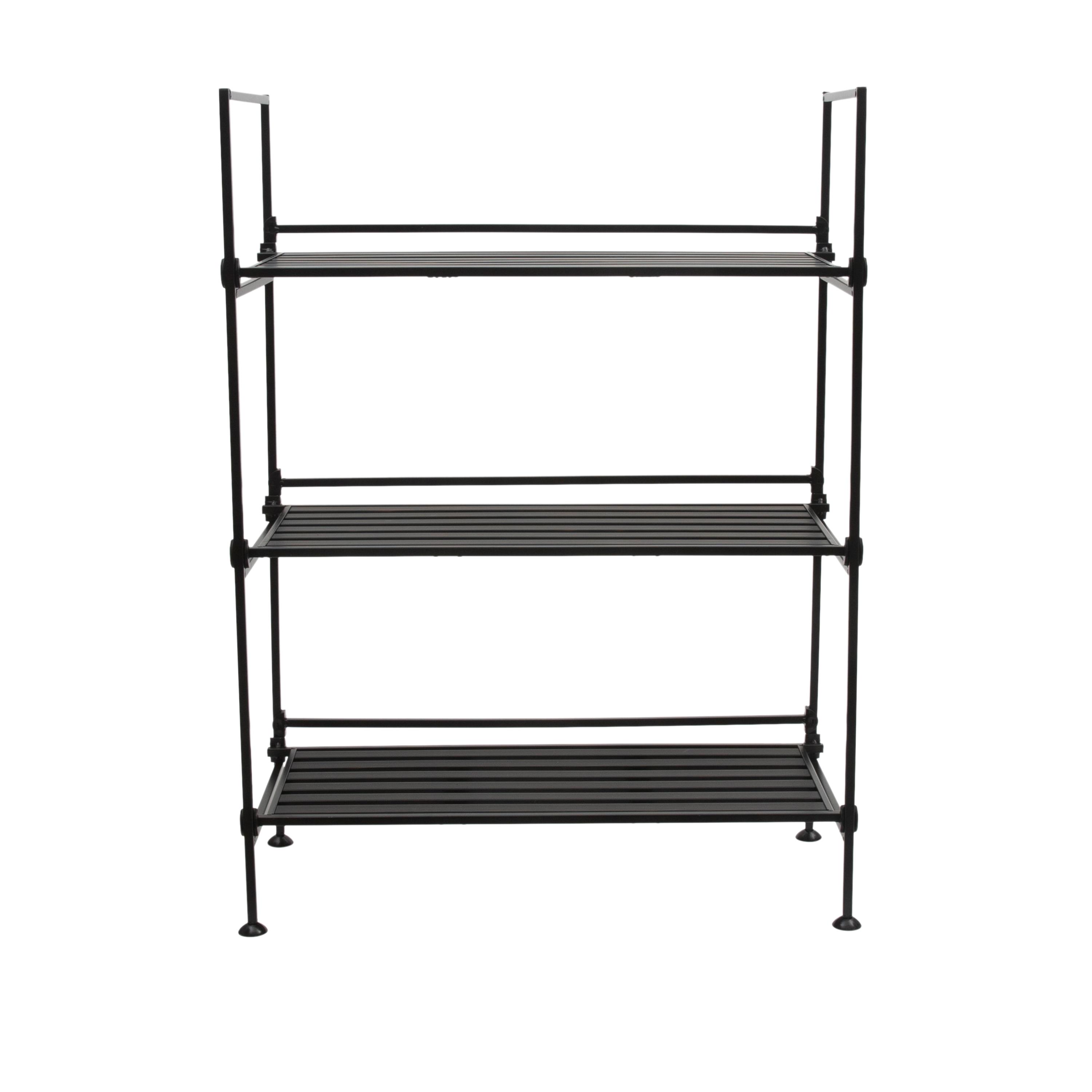 Organize It All 3 Tier Freestanding Storage Shelf Unit in Espresso