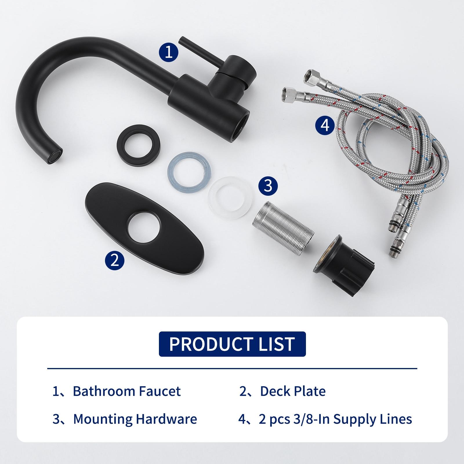 VIBRANTBATH Single-Hole Single-handle Bathroom Faucet 6025-Black