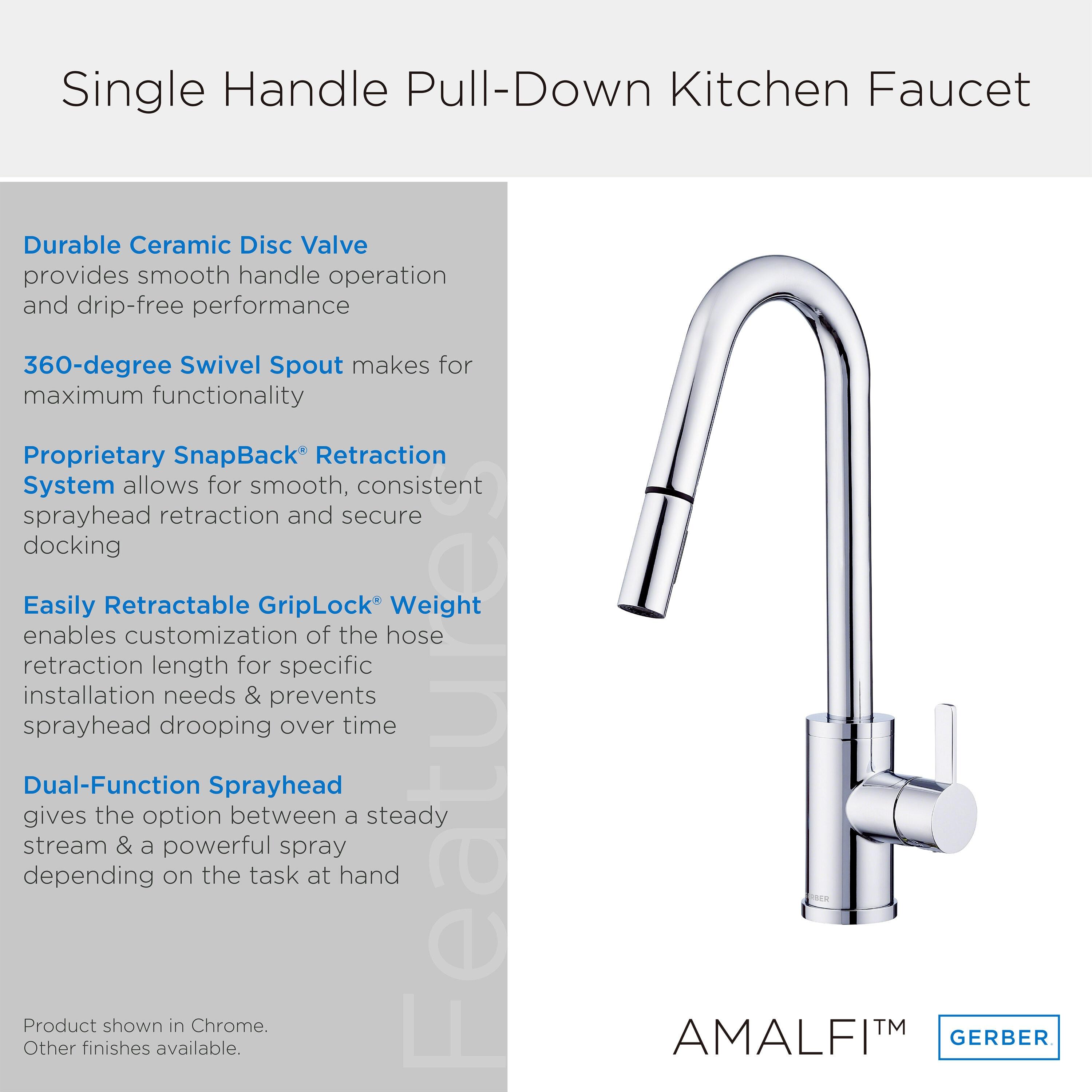 Amalfi Pull Down Single Handle Kitchen Faucet