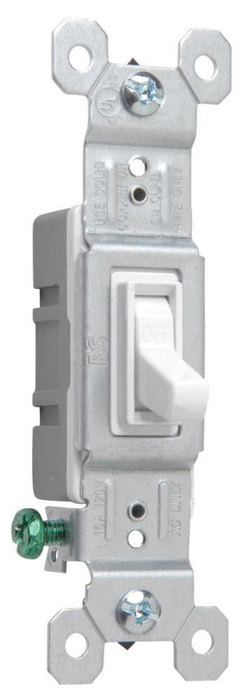 White Thermoplastic Single Pole Toggle Switch