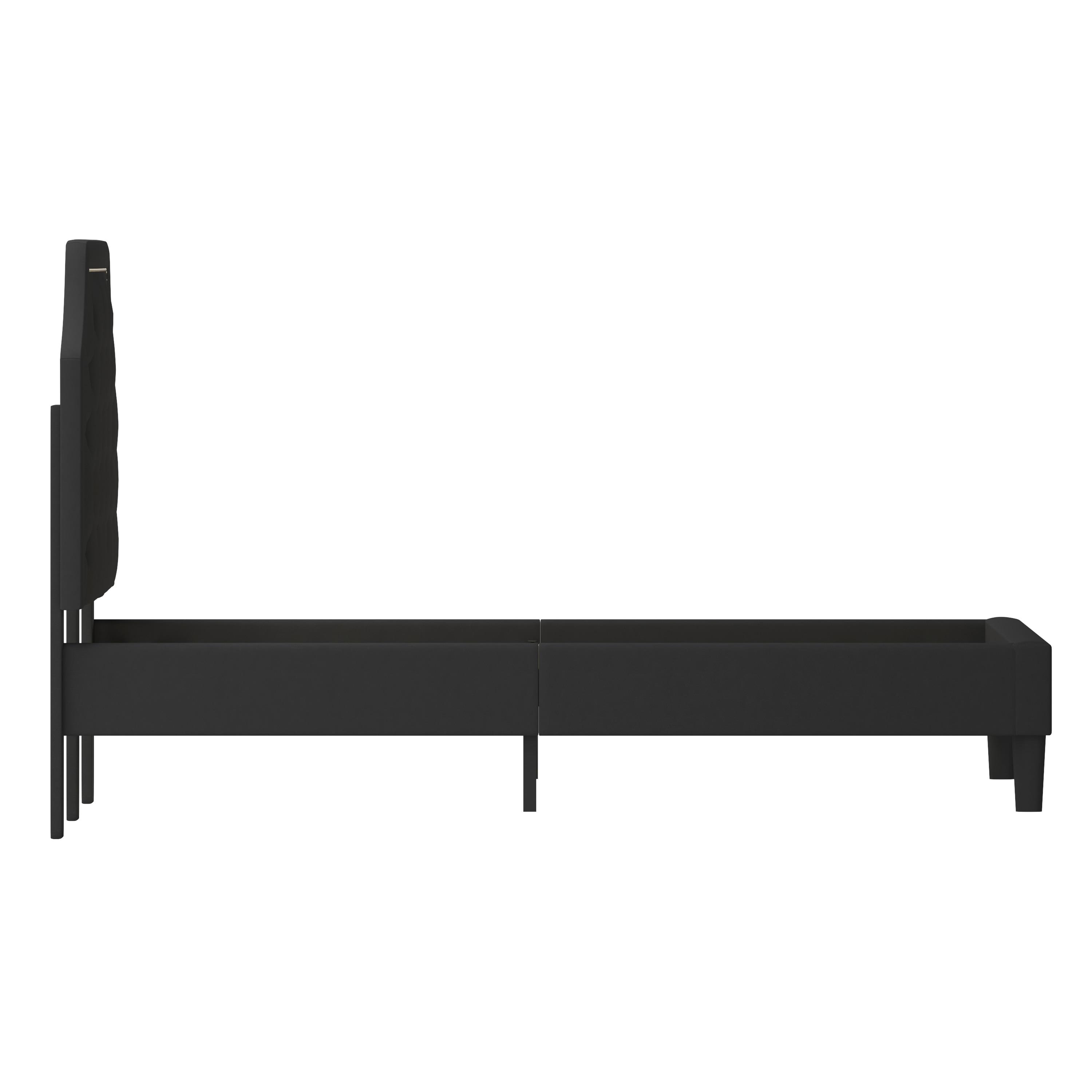 Flash Furniture Brighton Queen Size Tufted Upholstered Platform Bed in Black Fabric