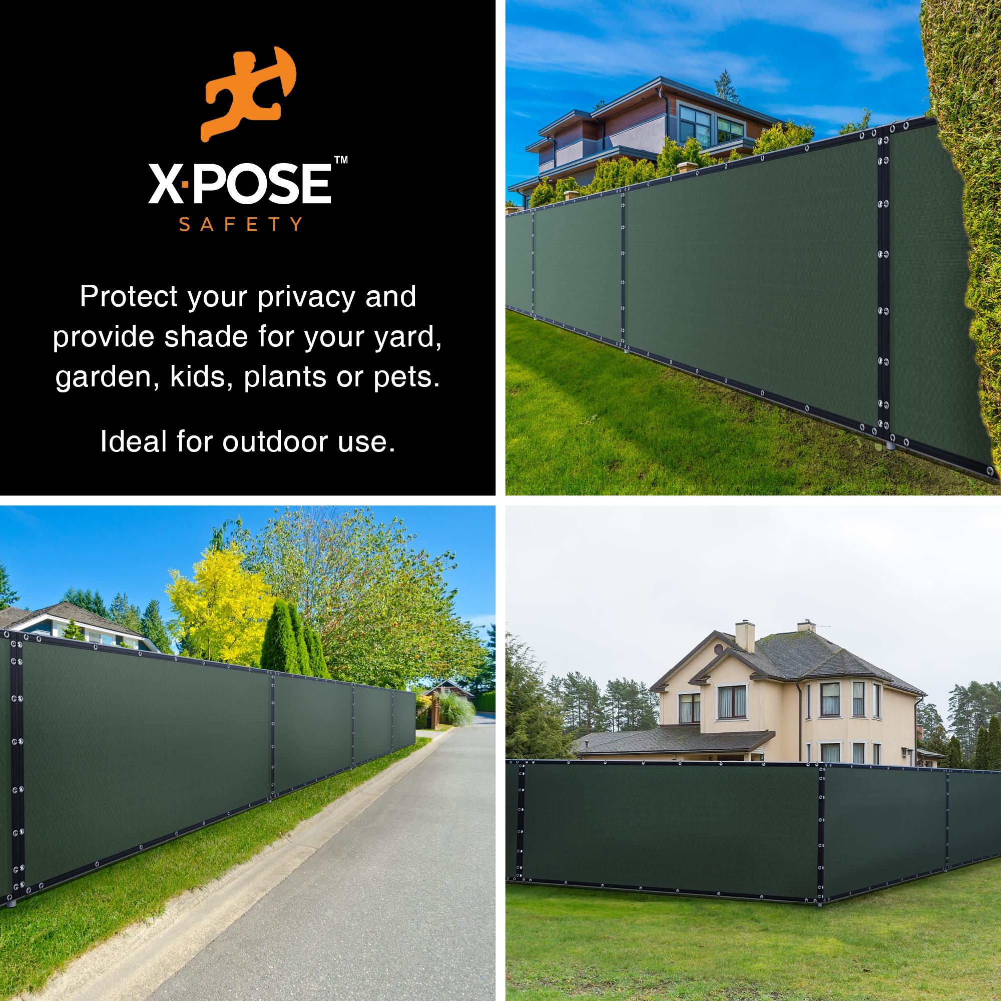 Xpose Safety Heavy Duty Privacy Screen Fence - 6’ x 50’ Green - 90% Visibility and UV Blocking - Easy Installation, Breathable Mesh for Yard, Garden, Greenhouse, Plant Nursery, Pet Kennel, Dog Run