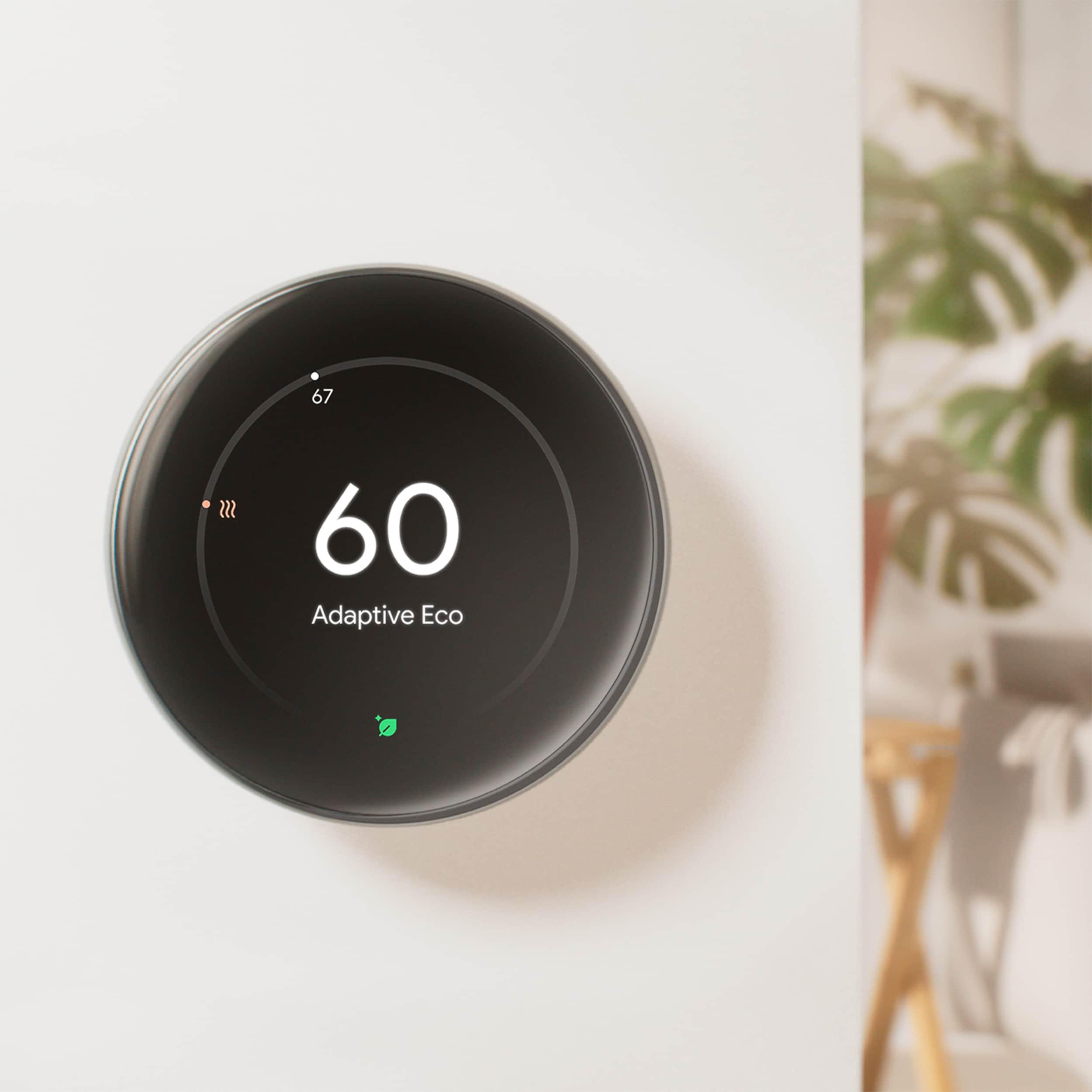 Google Nest Learning Thermostat (4th Gen) with Nest Temperature Sensor (2nd Gen) - Silver: Wi-Fi, Energy Star Certified